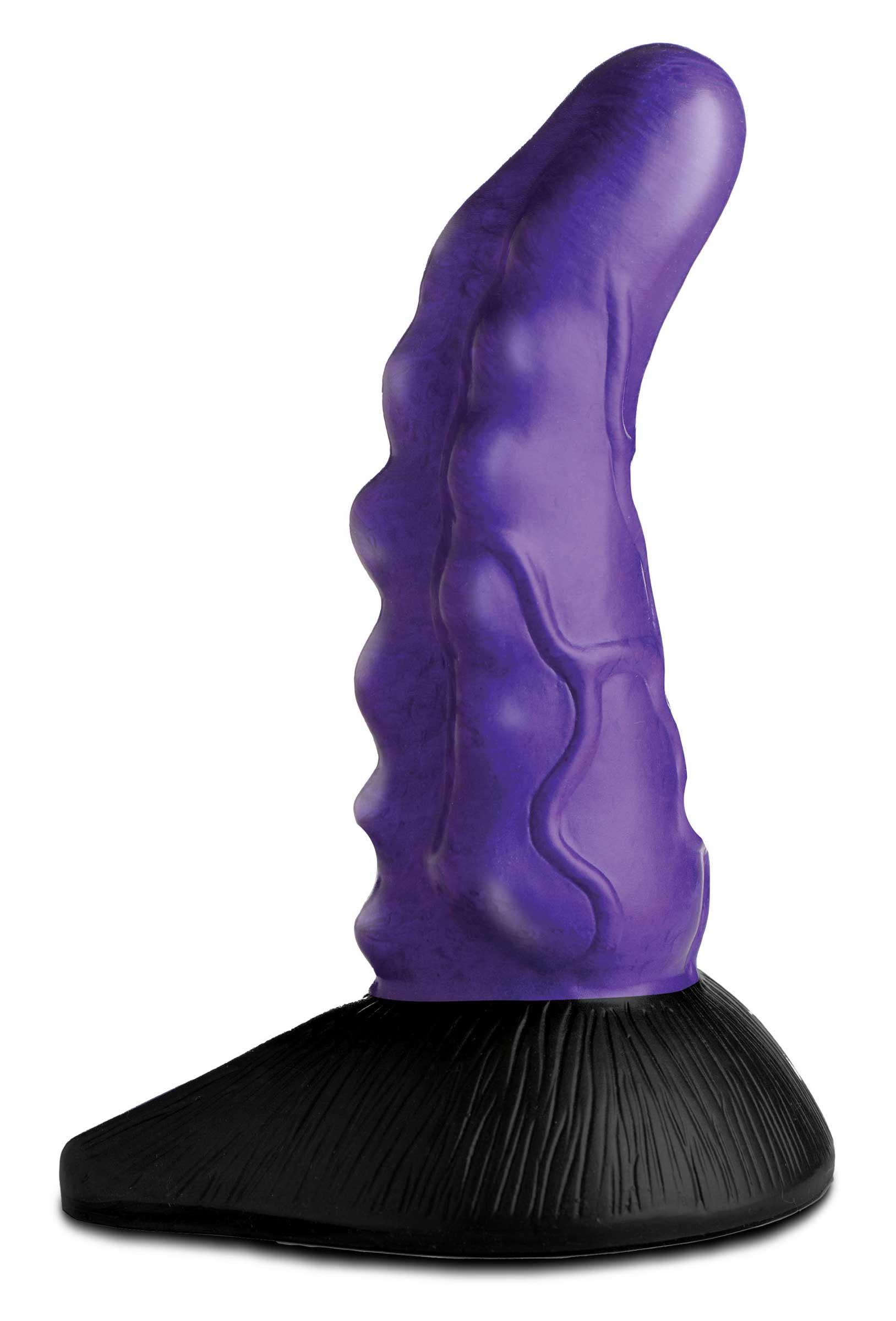 Orion Invader Veiny Space Alien Silicone Dildo with a purple shaft and black base