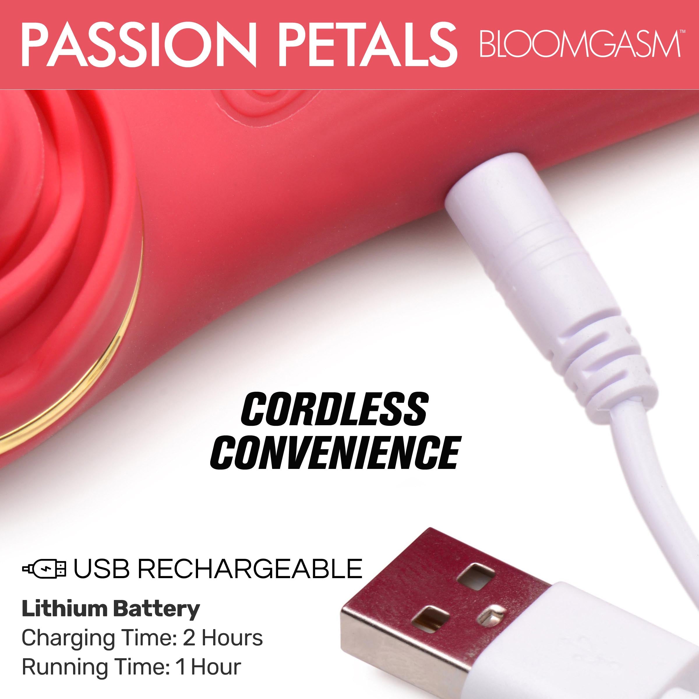 Passion Petals silicone suction rose vibrator on display