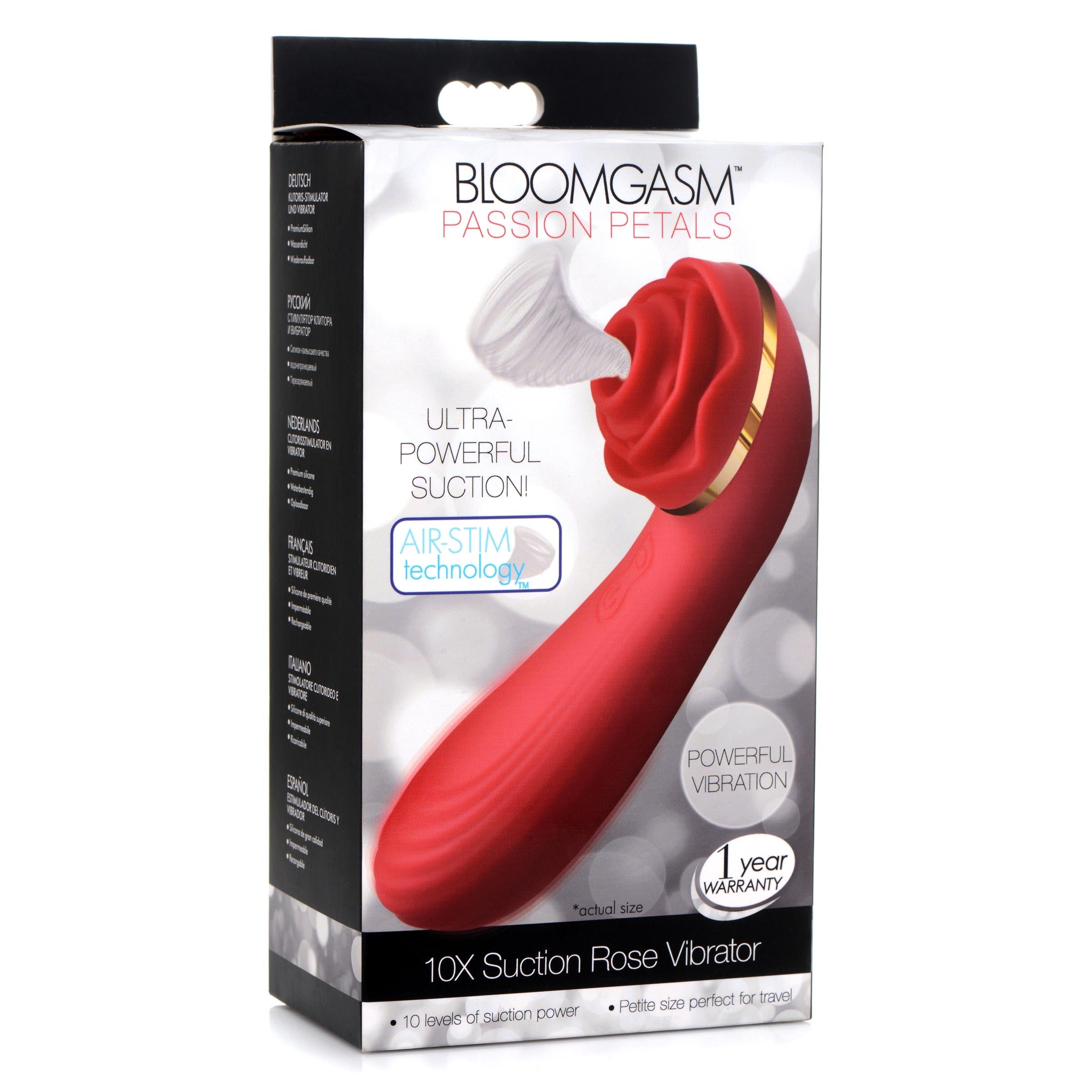 Red silicone rose vibrator from the Passion Petals collection