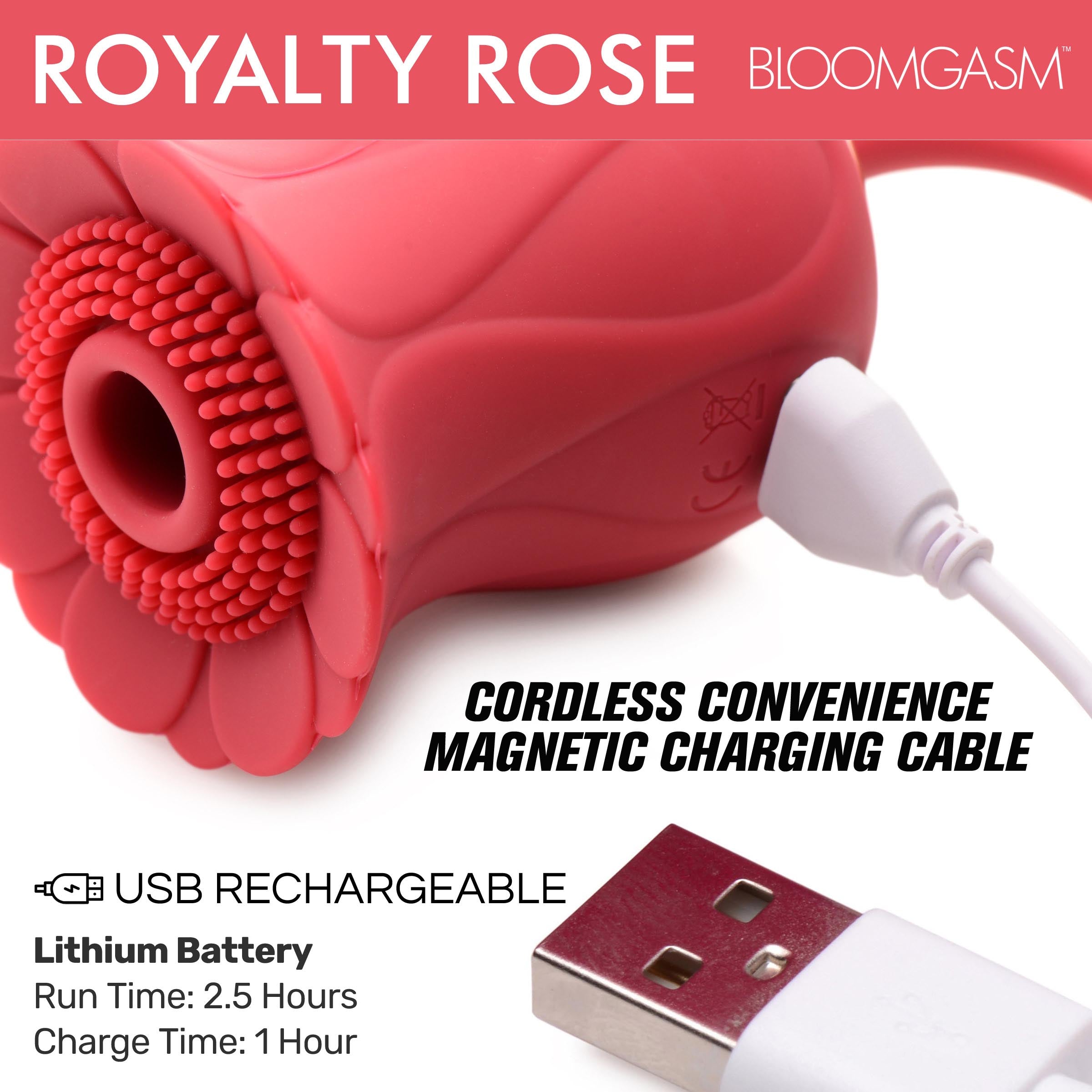 USB magnetic charging cable for the Royalty Rose Clit Stimulator