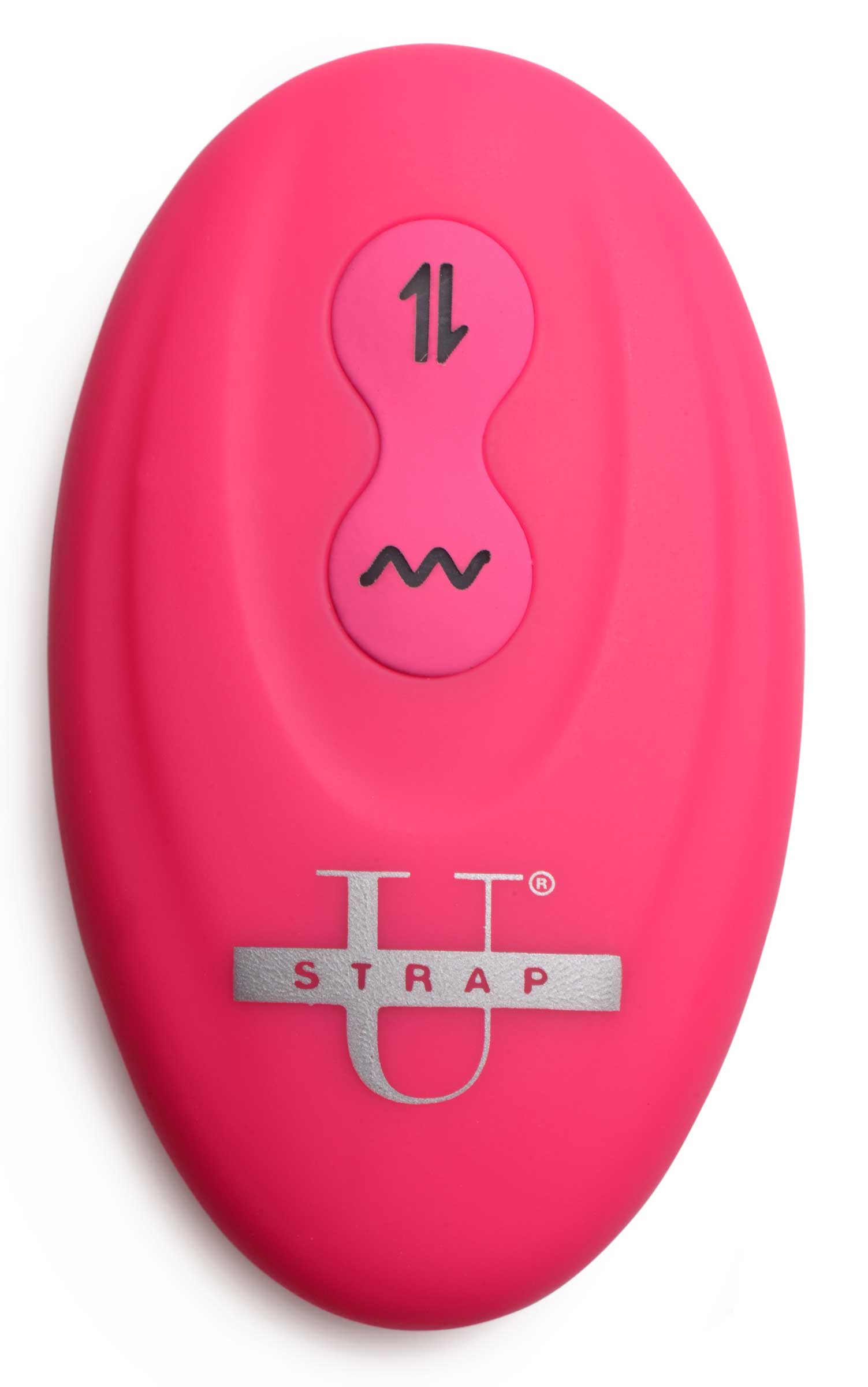 Pink strapless strap-on featuring a number 1 insignia indicating its model