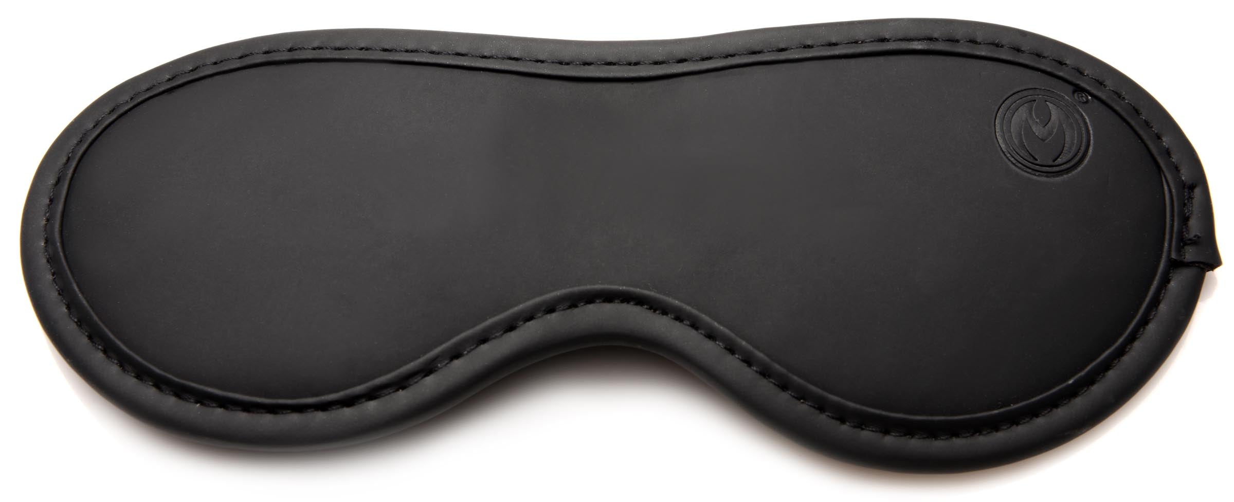 Black zippered eye mask for sensory play