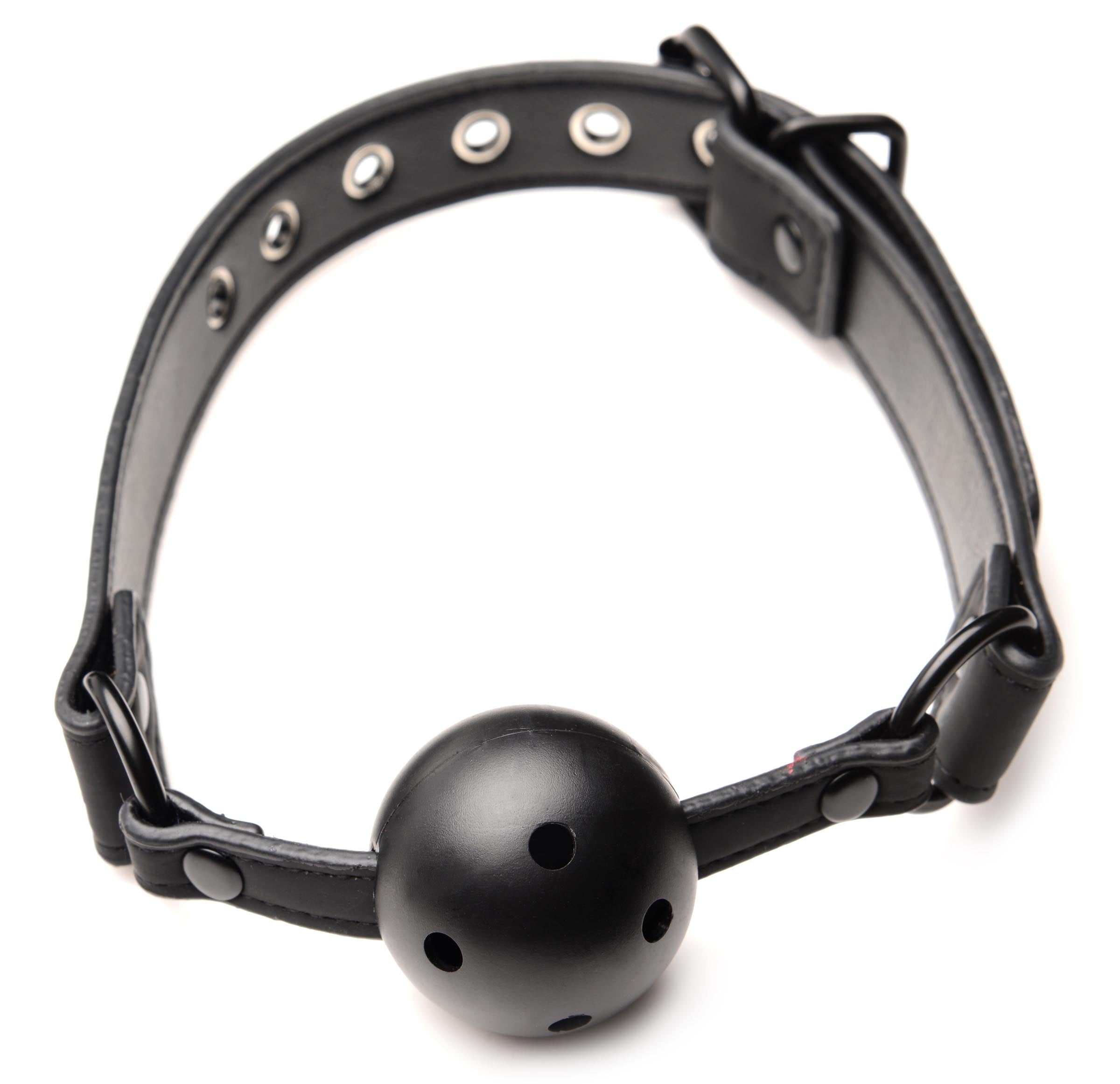 Bondage ball gag with metal sphere