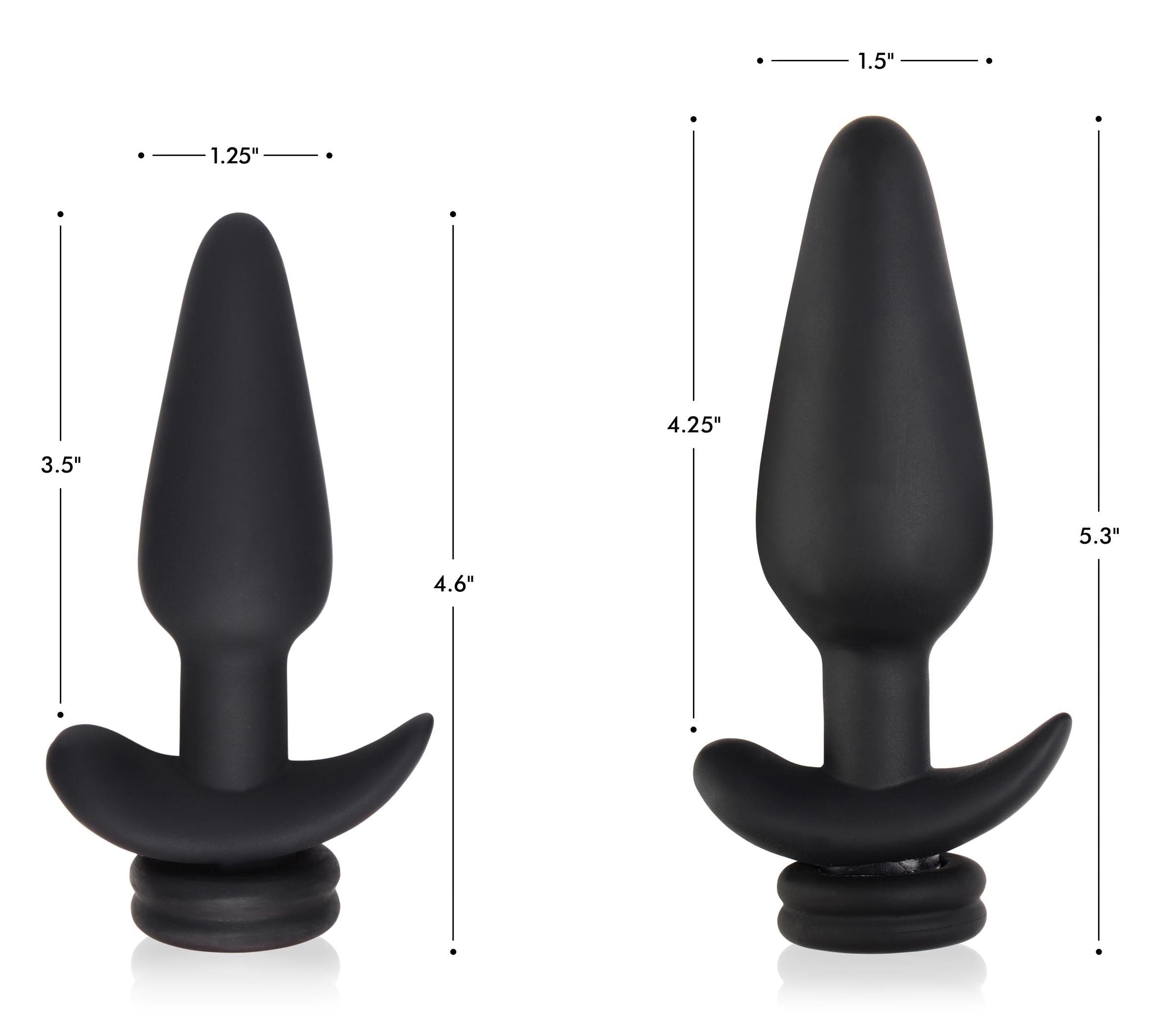 Various sizes of the small vibrating anal plug with bunny tail for comparison