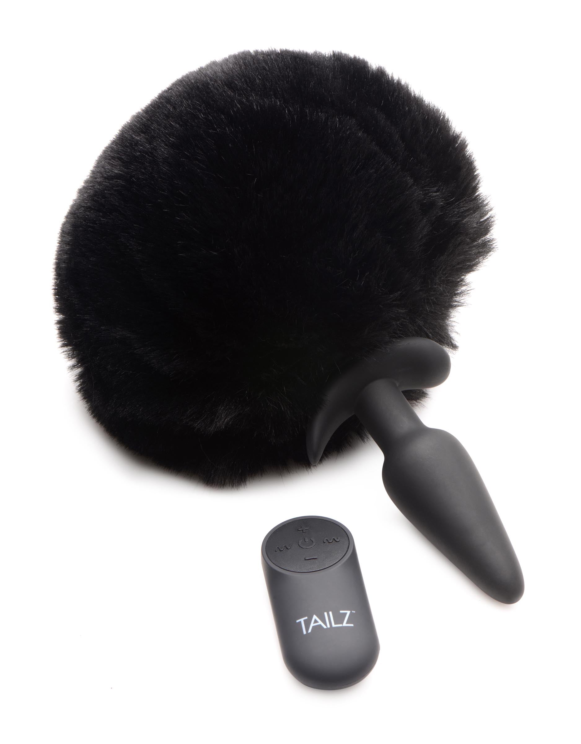 The Tailz vibrating anal plug with its remote control on display