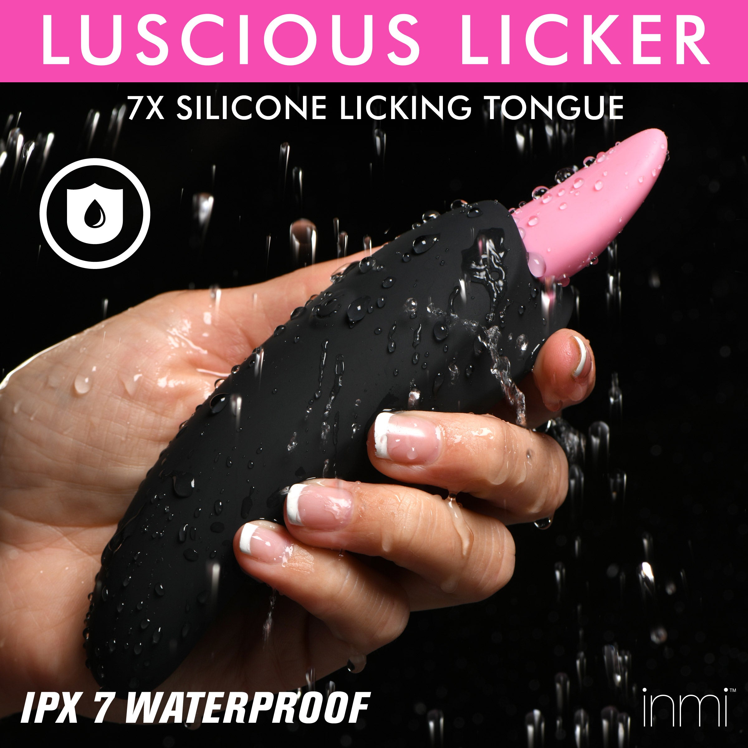 Silicone tongue-shaped vibrator from the Luscious Licker 7x series