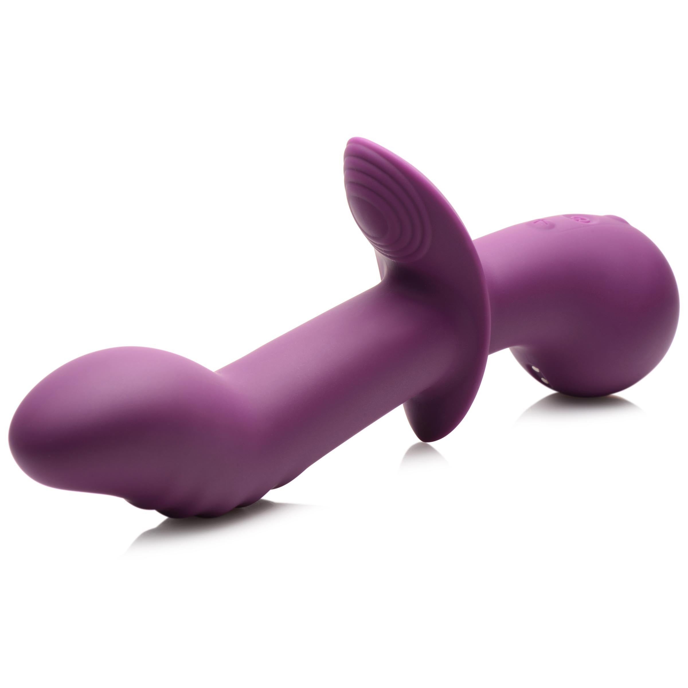 Woman's hand demonstrating the grip of the purple G-spot vibrator