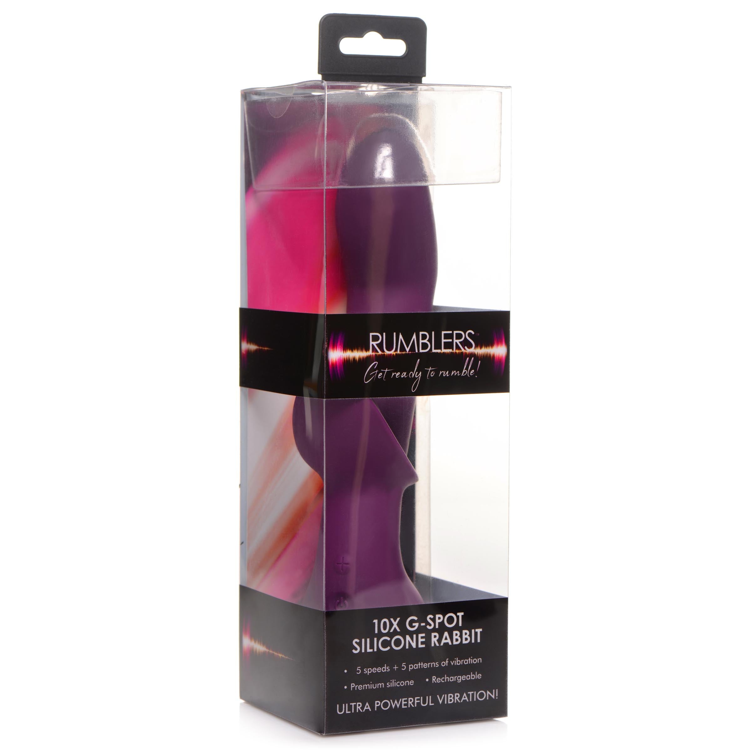 Side view of the purple G-spot vibrator showing control button