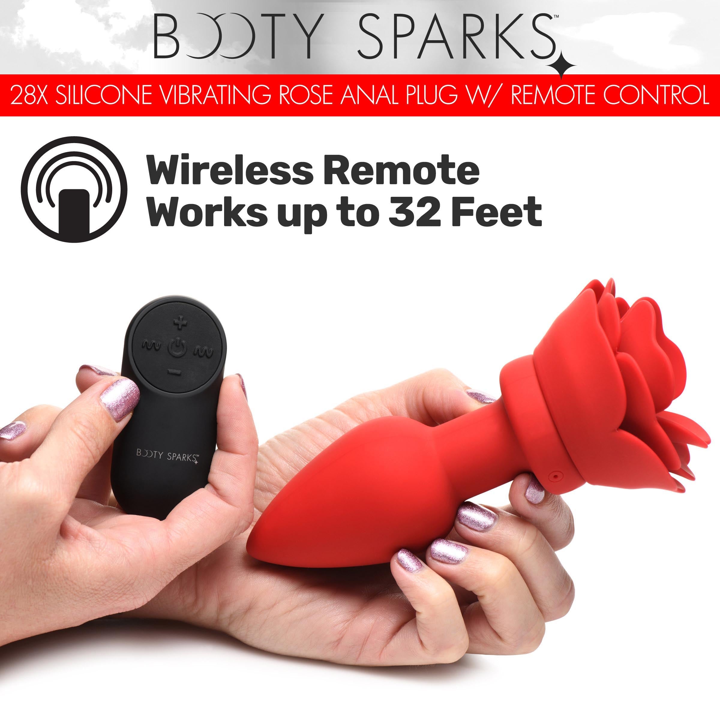 Remote control for the silicone vibrating rose-shaped anal plug