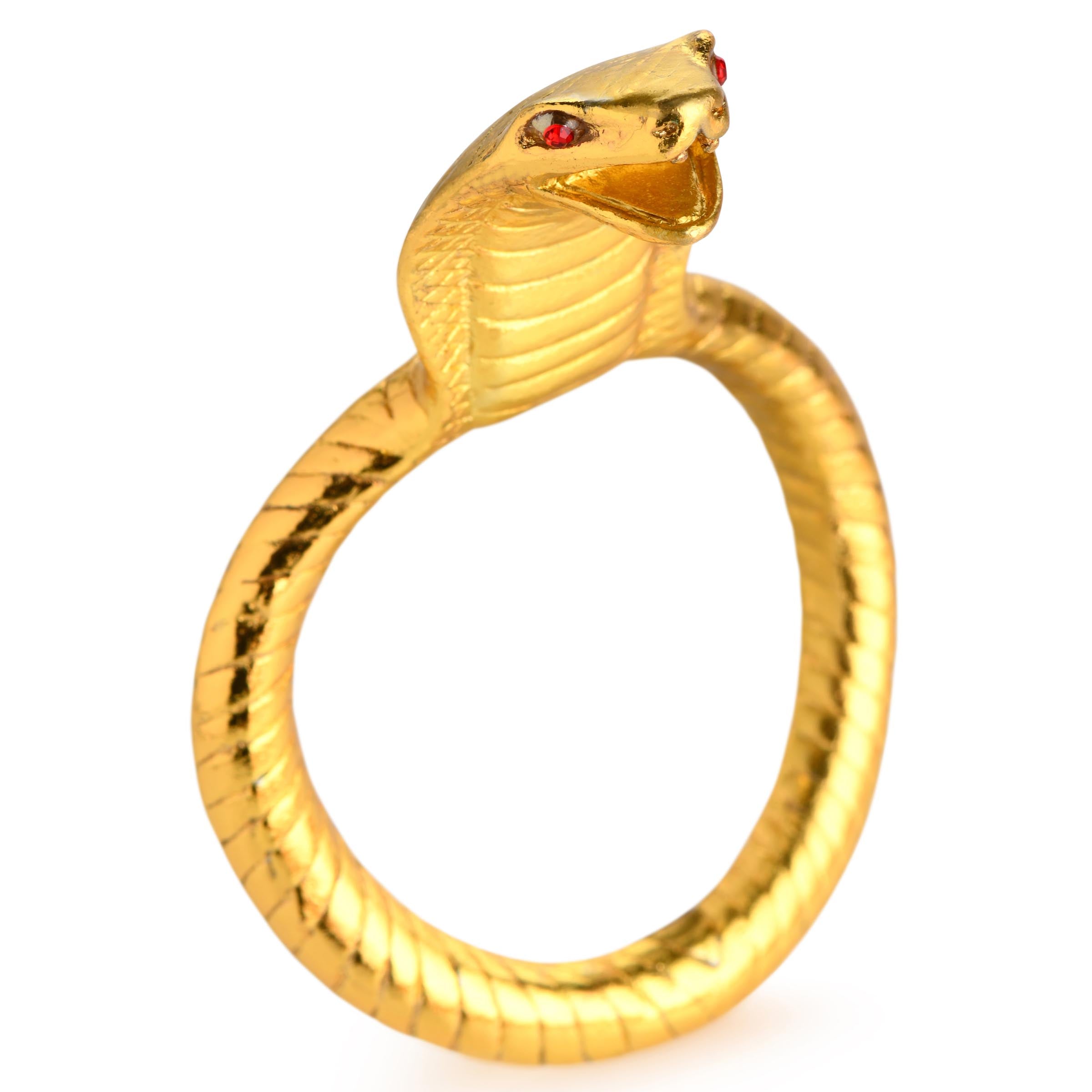 Gold-tone Cobra King Snake Cock Ring displayed on a neutral background