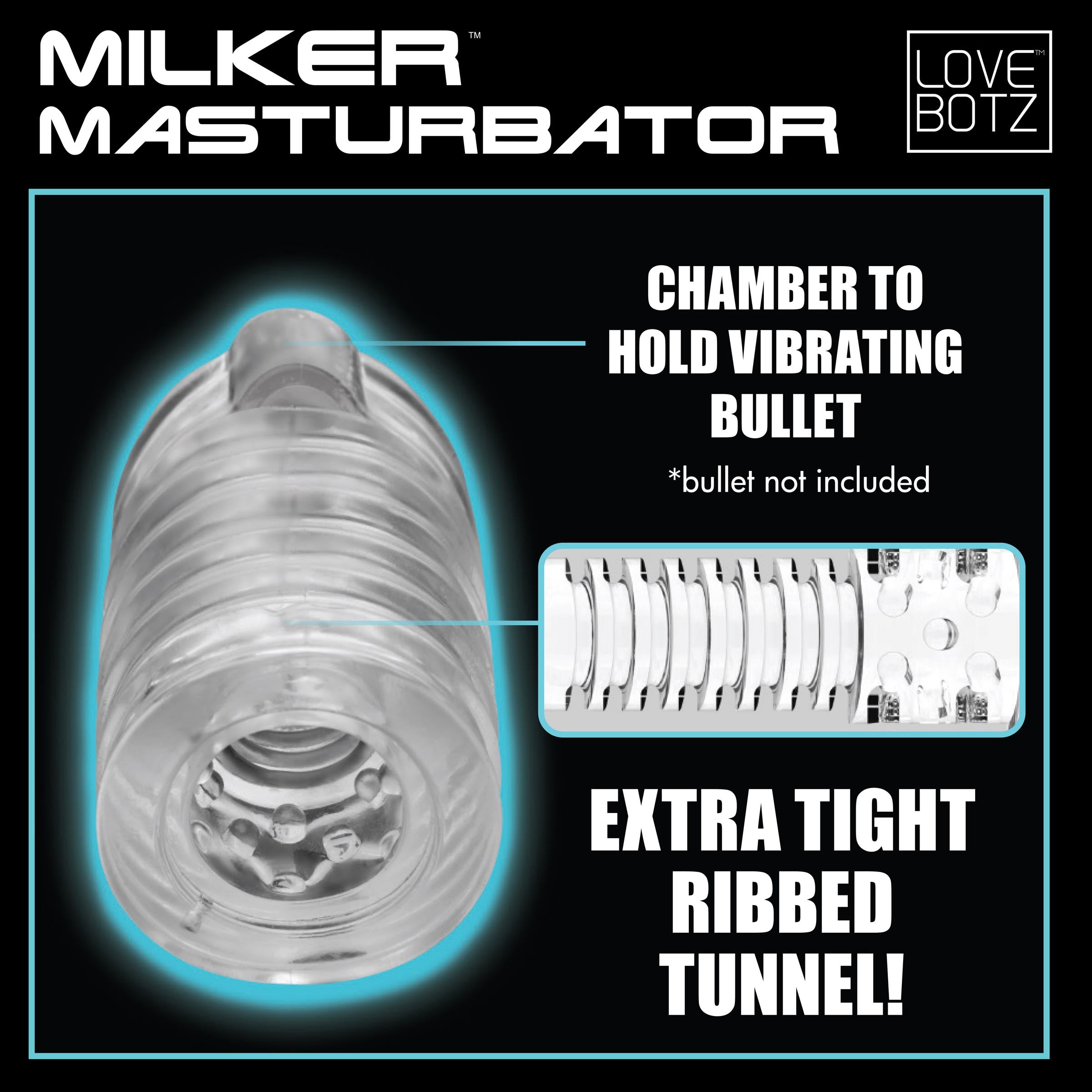 Milker Masturbator Accessory featuring extra ribbed texture for enhanced sensation