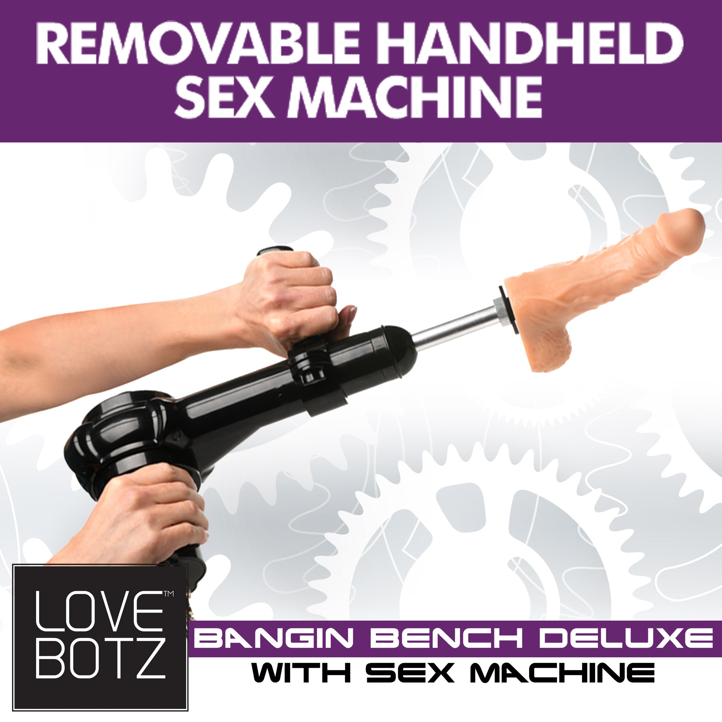 Close-up of the removable handheld sex machine from Deluxe Bangin Bench