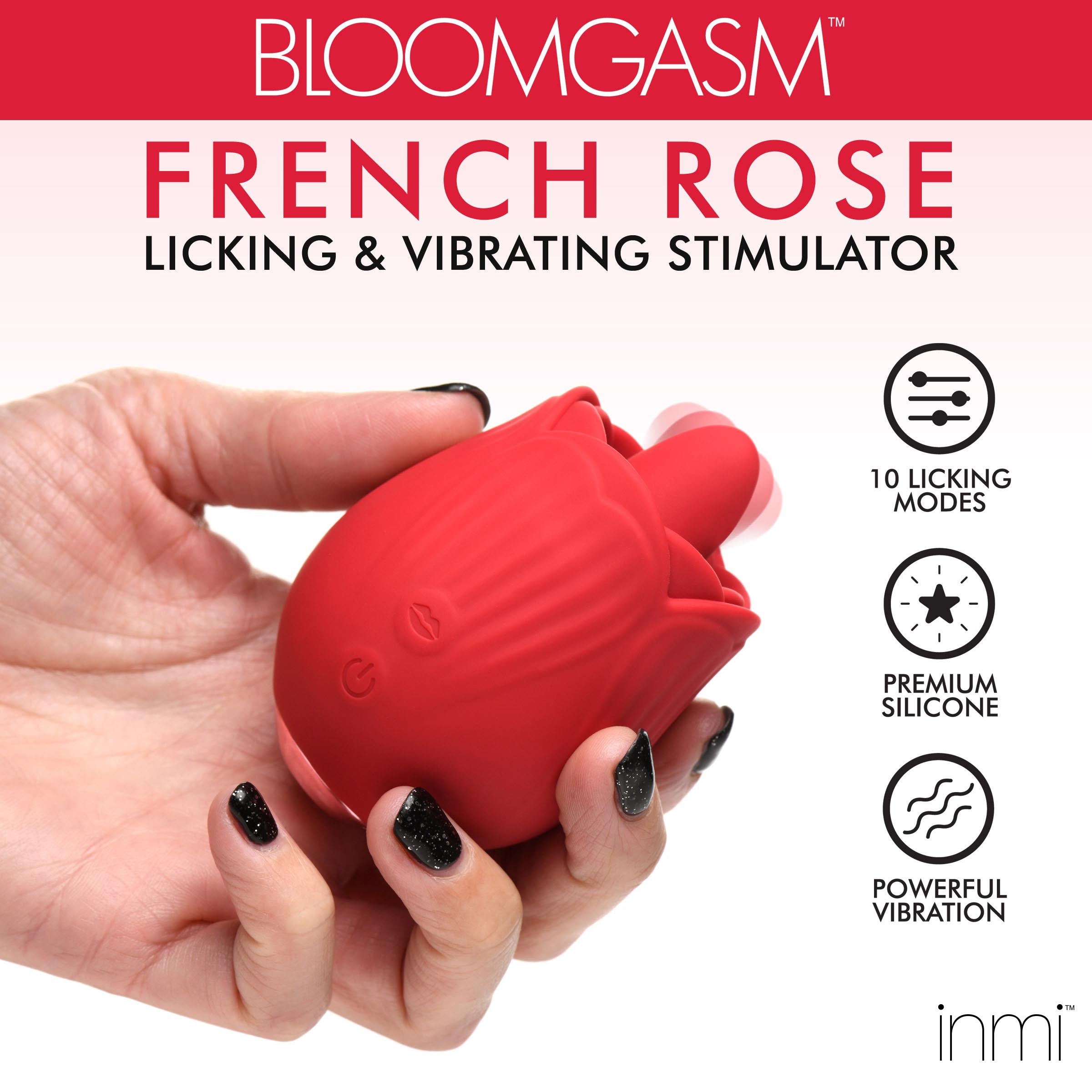 Detailed image of the Bloomgasm French Rose Vibrator with textured surface