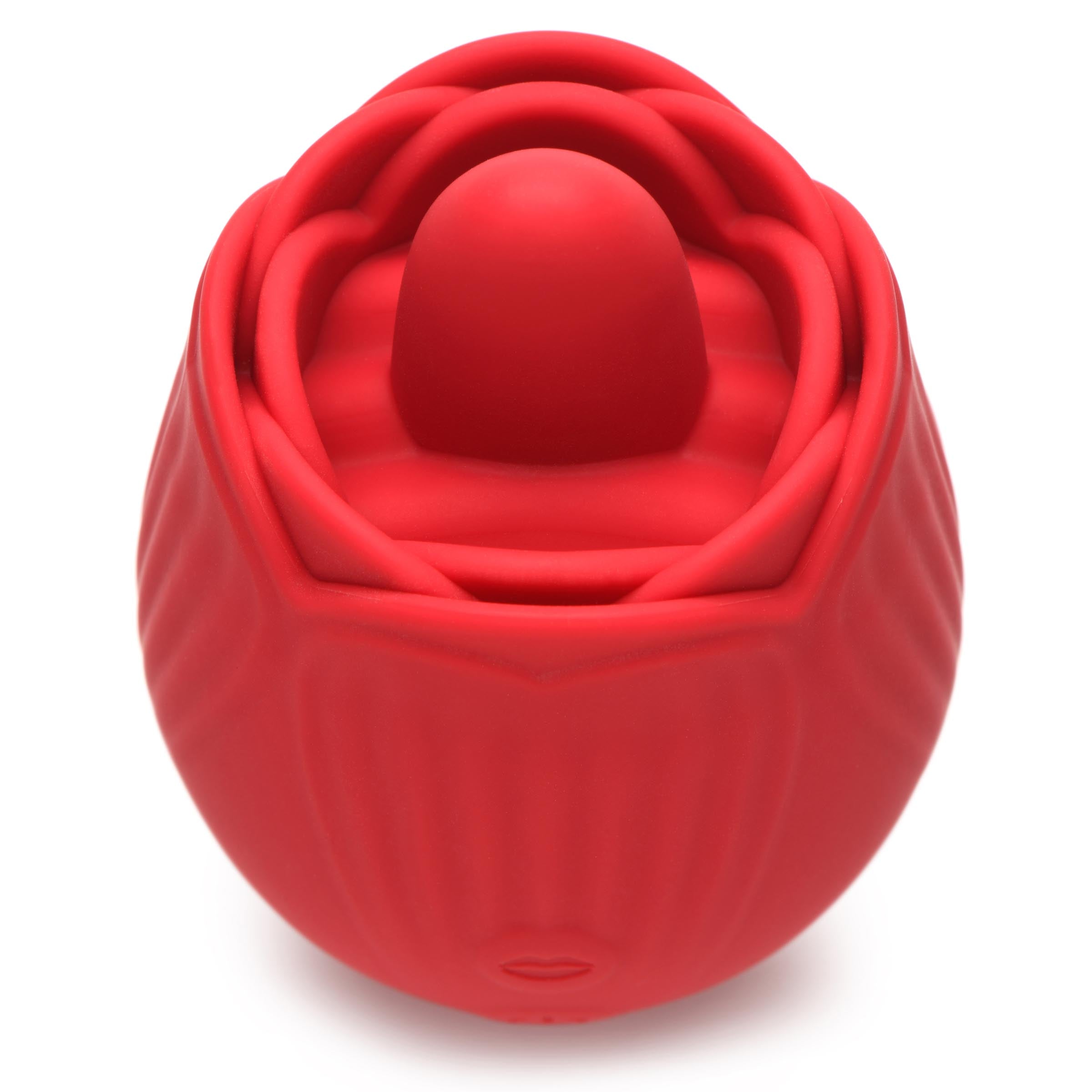 Side view of the French Rose vibrating stimulator showcasing its unique spherical design