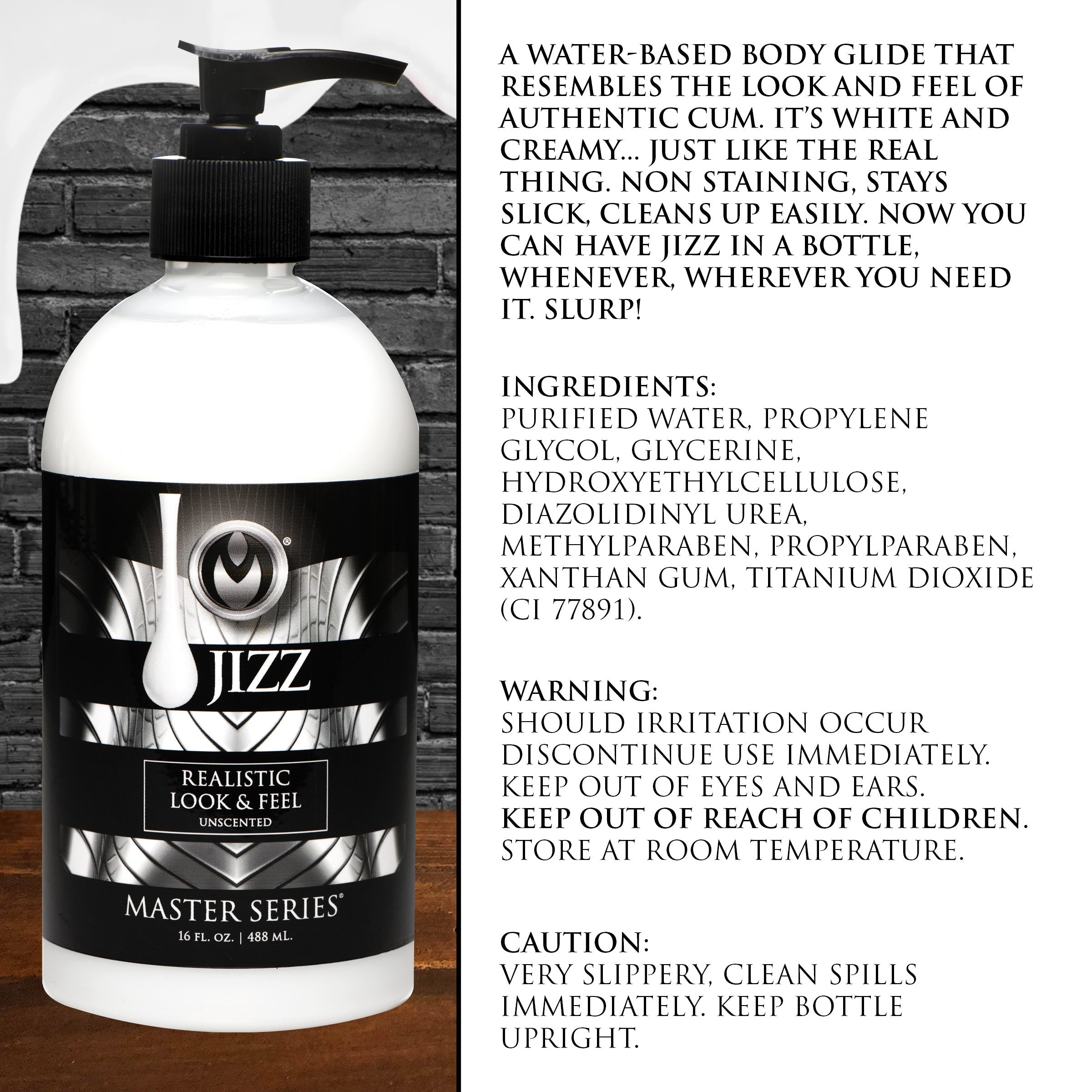 Jizz Unscented Water-based Lube product displayed on a surface