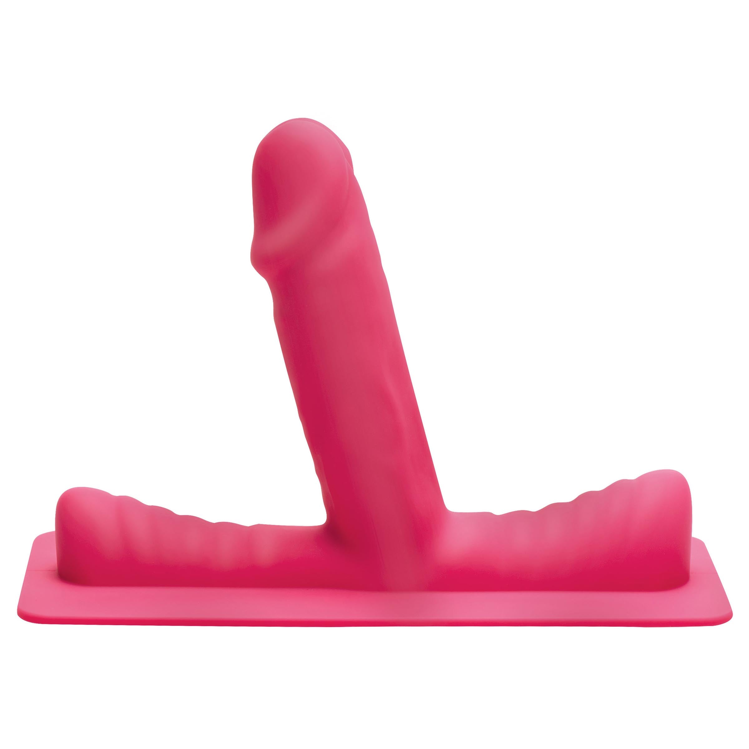 Pink Saddle Pro Sex Machine with attachments on white background