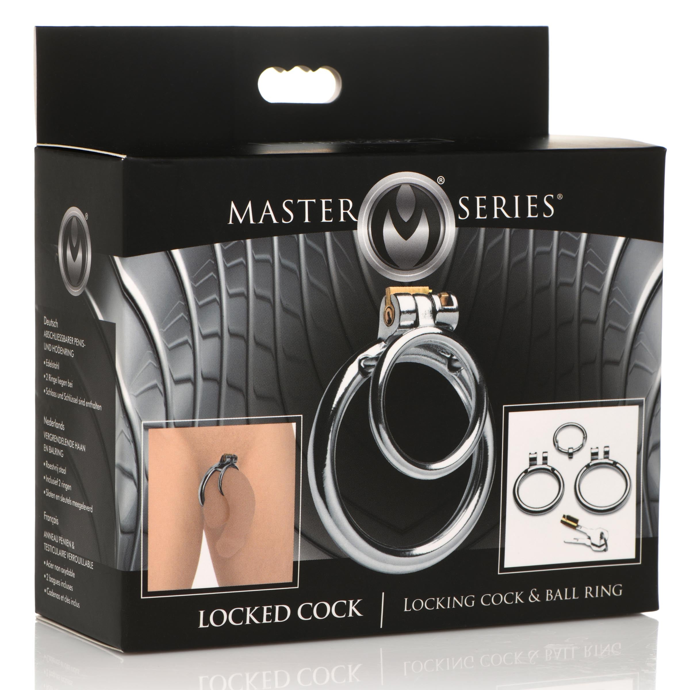 Master Series branded locking cock and ball ring