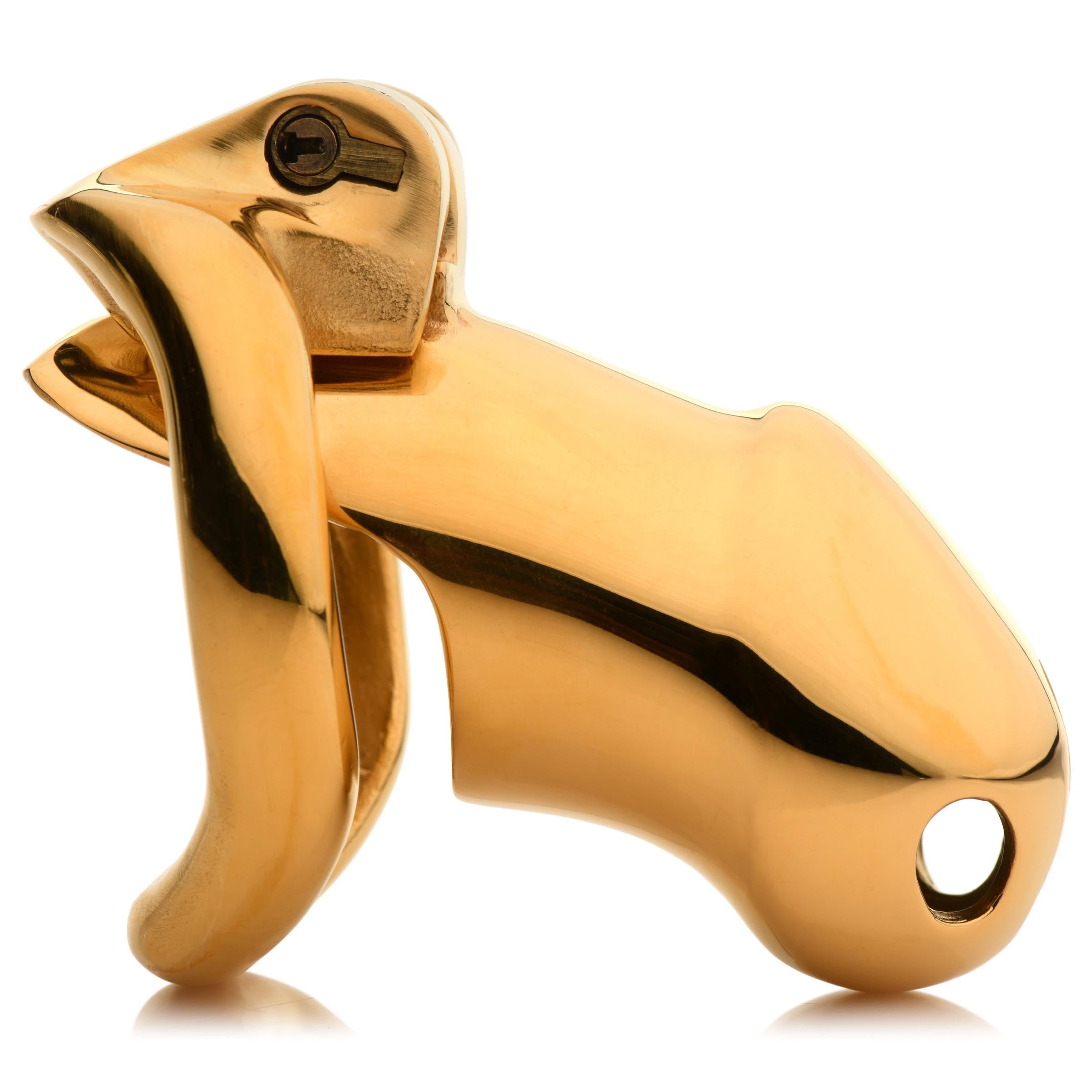 Gold-plated animal figurine charm for Midas chastity cage accessory