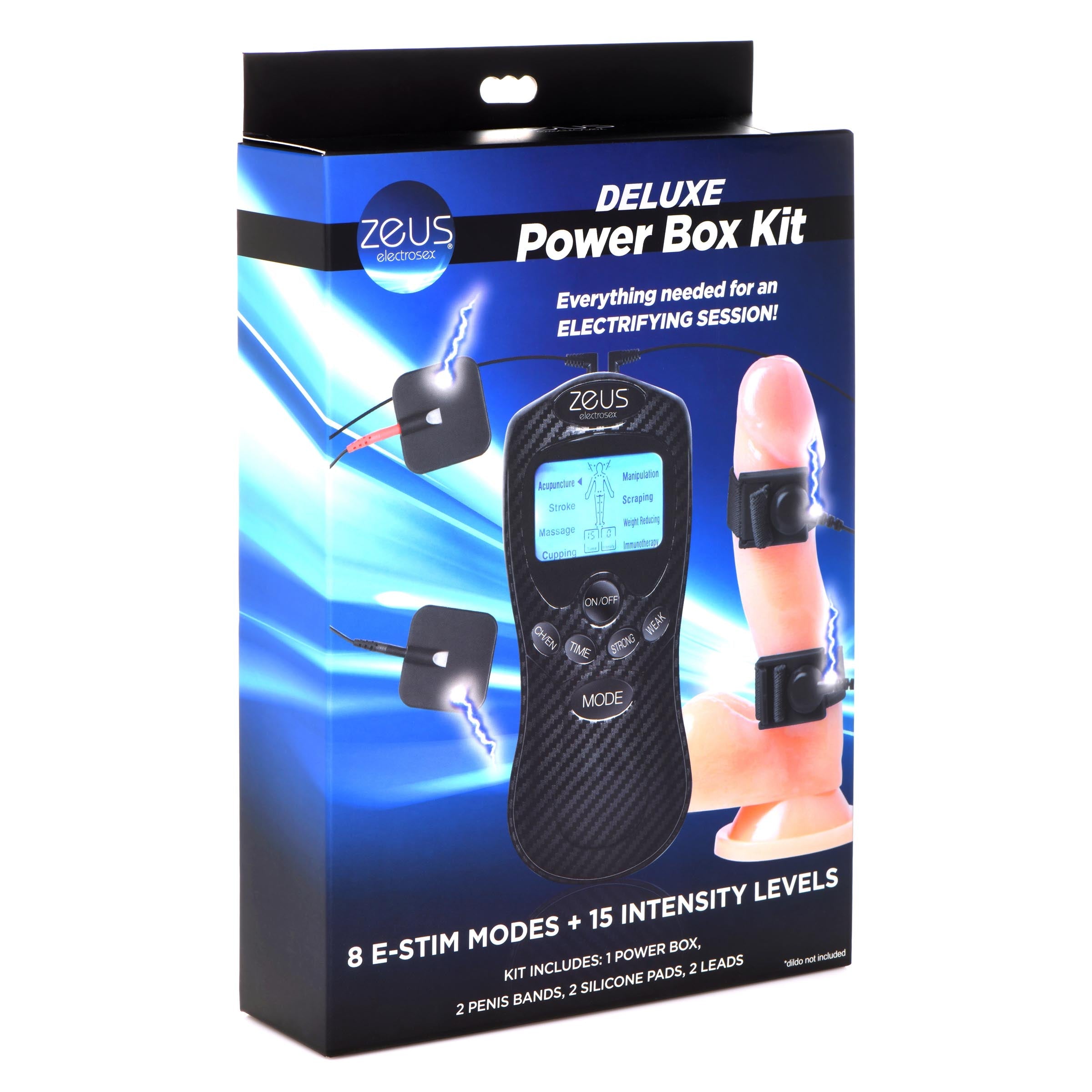 Complete set of Deluxe Power E-stim Box Kit with remote control and batteries