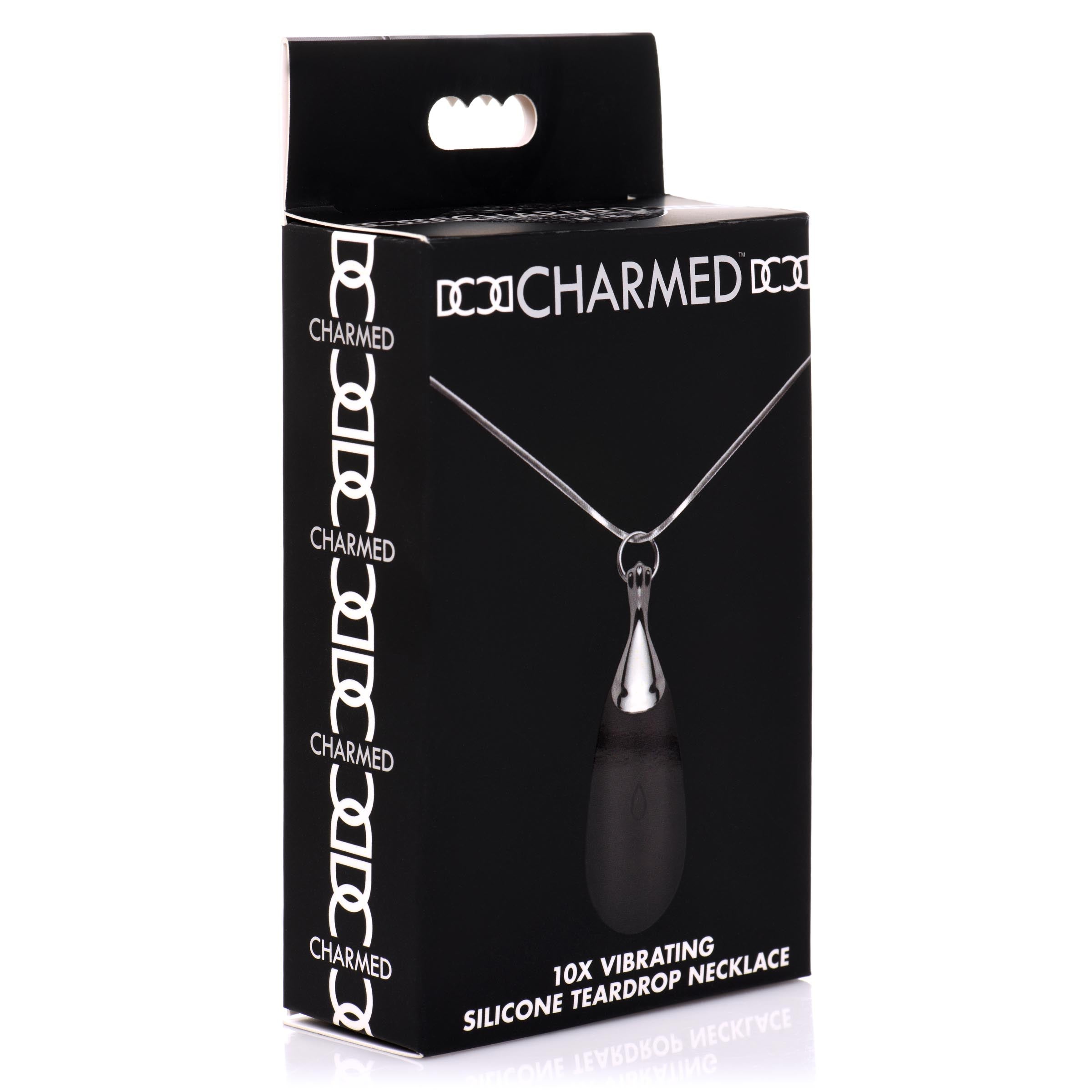 10x Vibrating Silicone Teardrop Necklace in original packaging