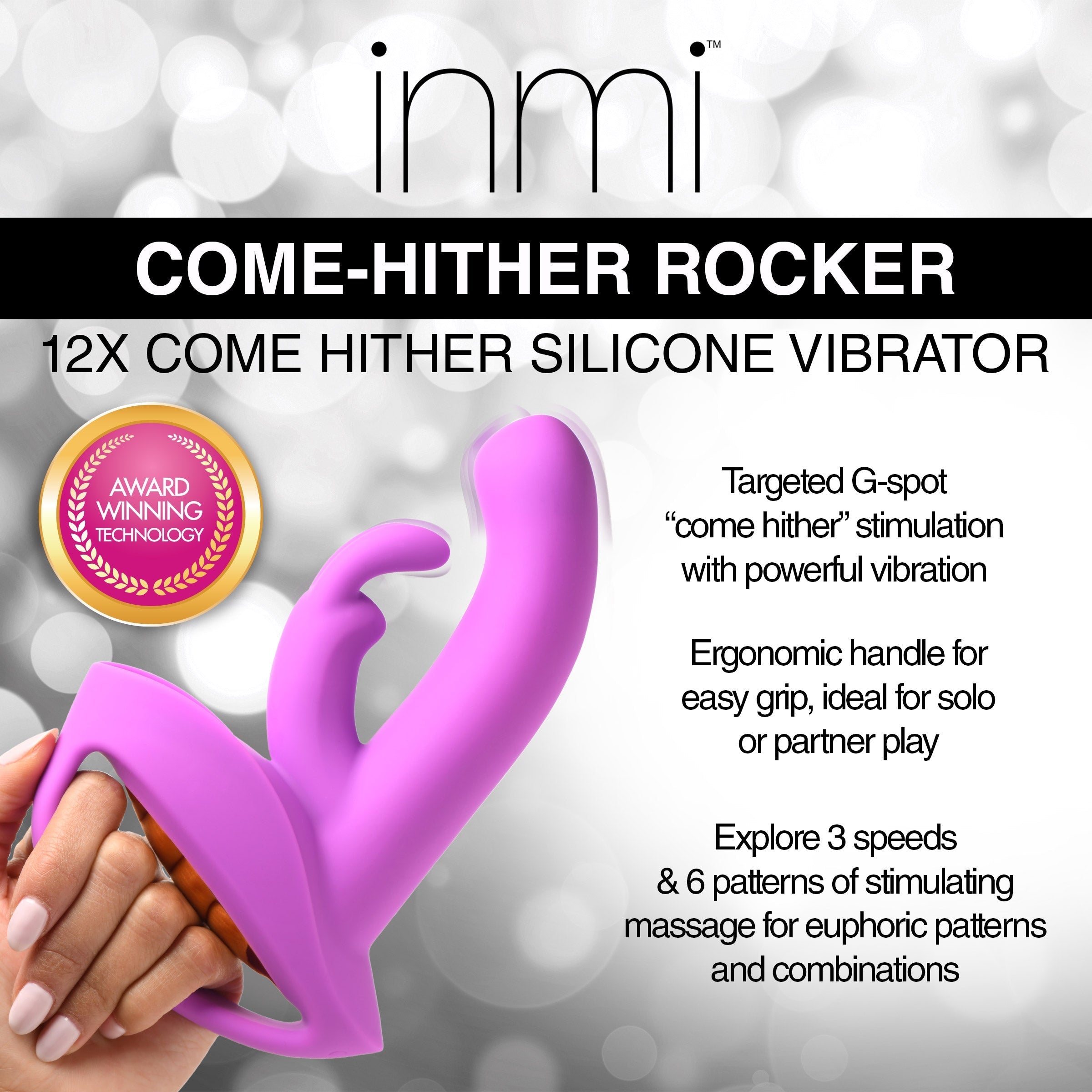 '12x Come-hither Rocker' silicone vibrator with a focus on its texture