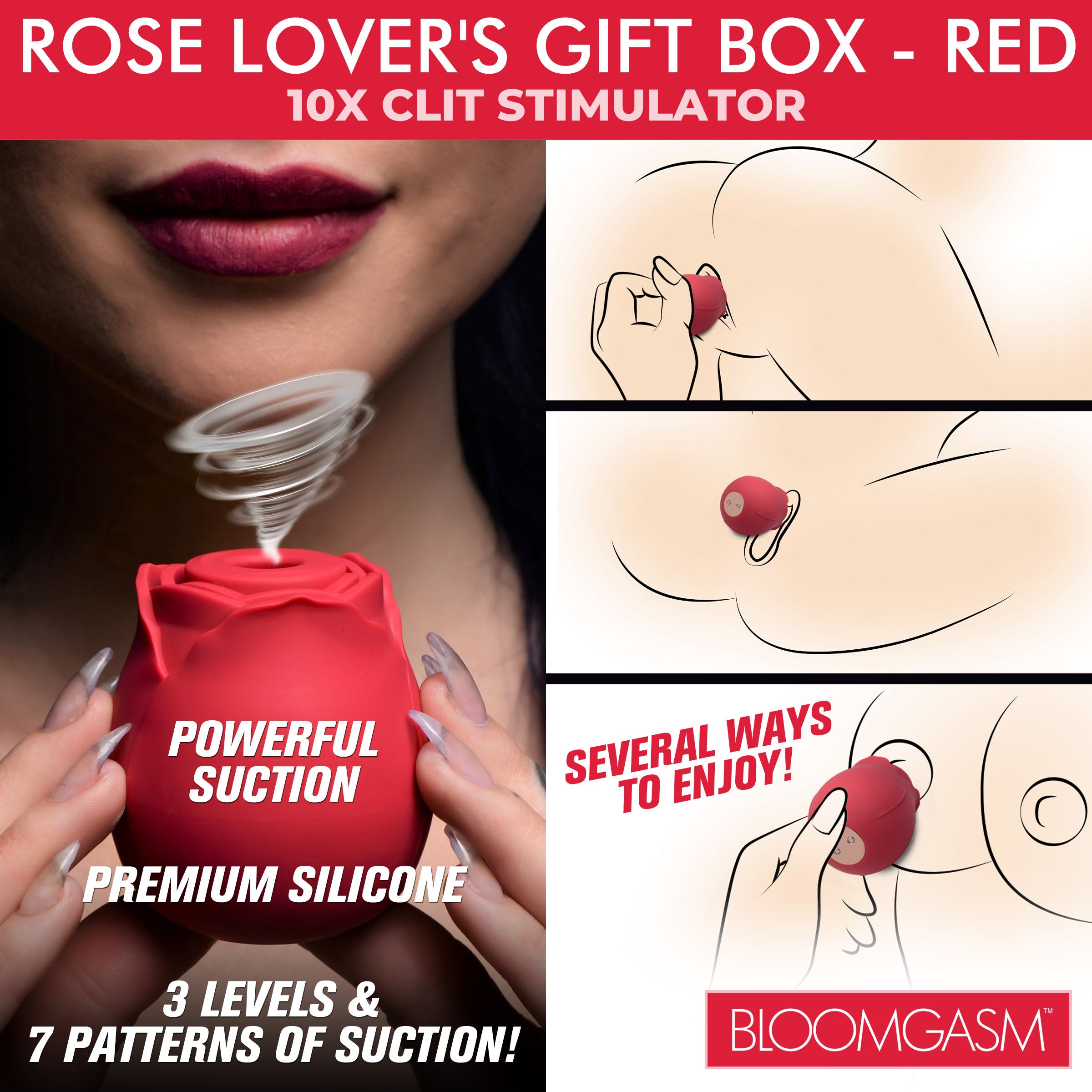 The Rose Lover's Gift Box packaging in red