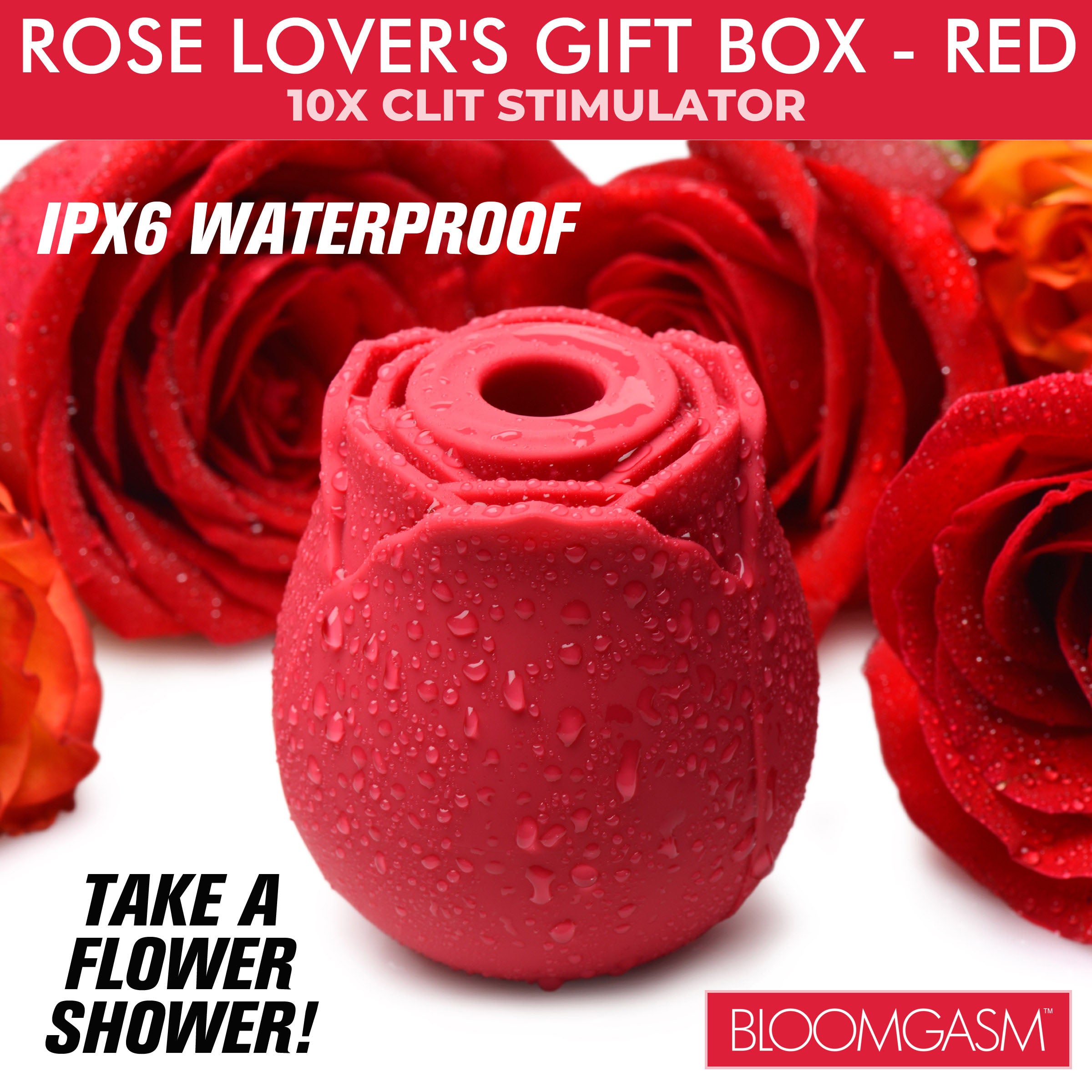 The Rose Lover's Gift Box in red with branding