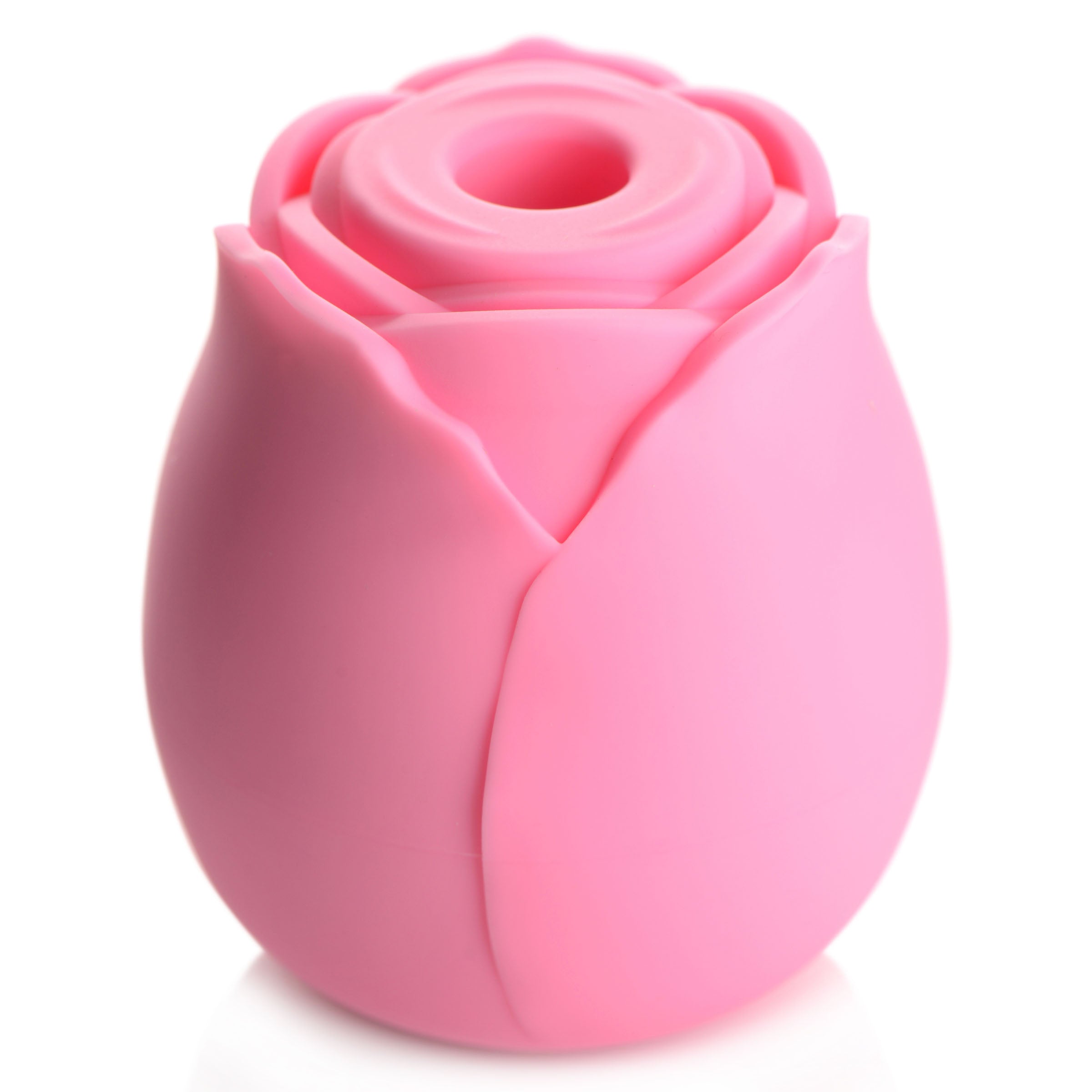 Rose-inspired clit suction toy displayed on a white backdrop