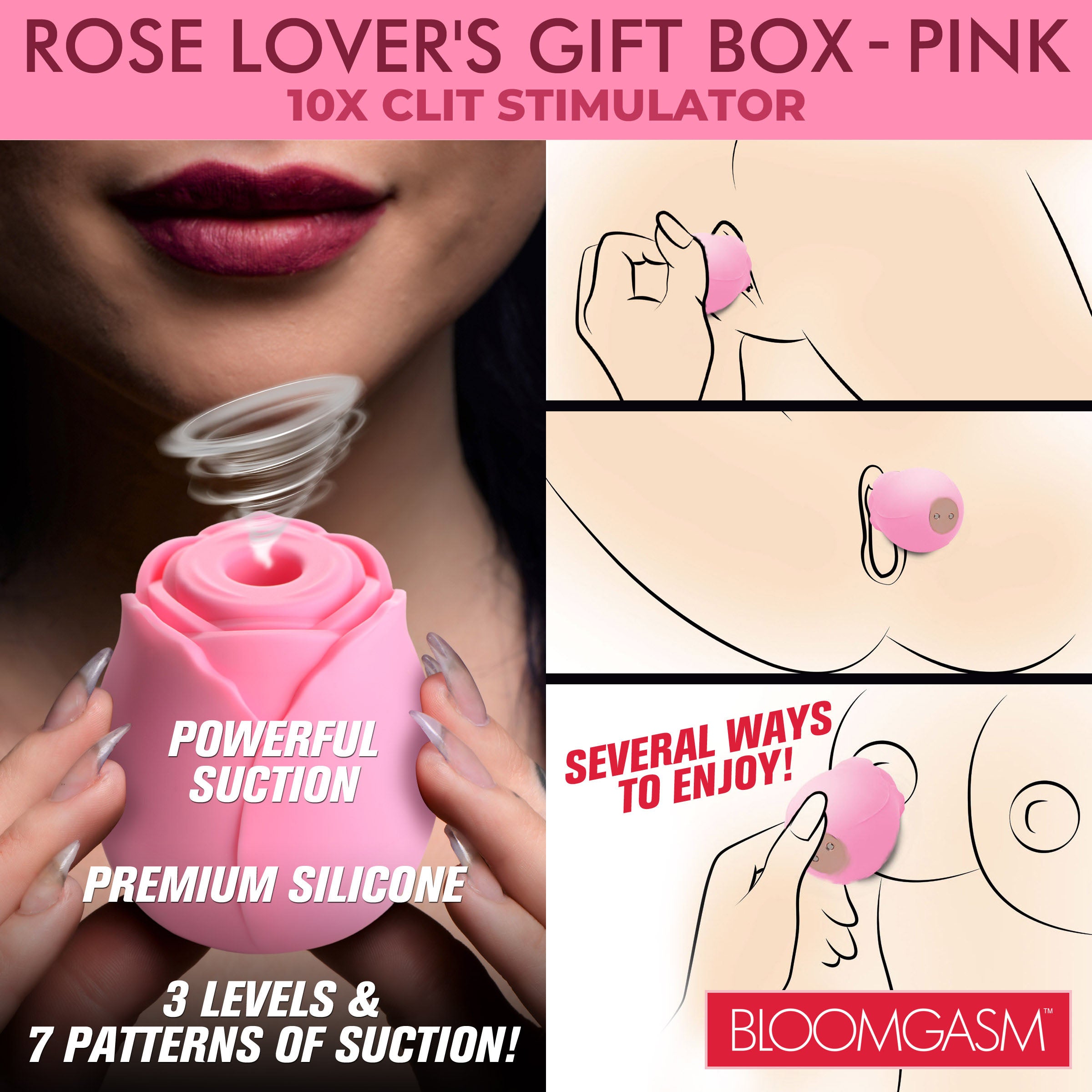 The Rose Lovers Gift Box packaging in pink