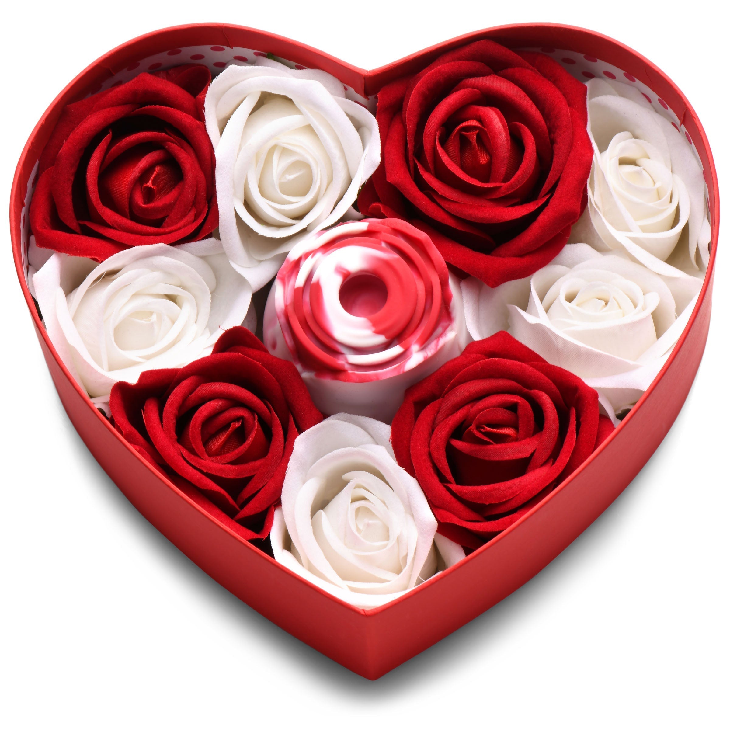 Romantic red heart-shaped box adorned with roses for gifting