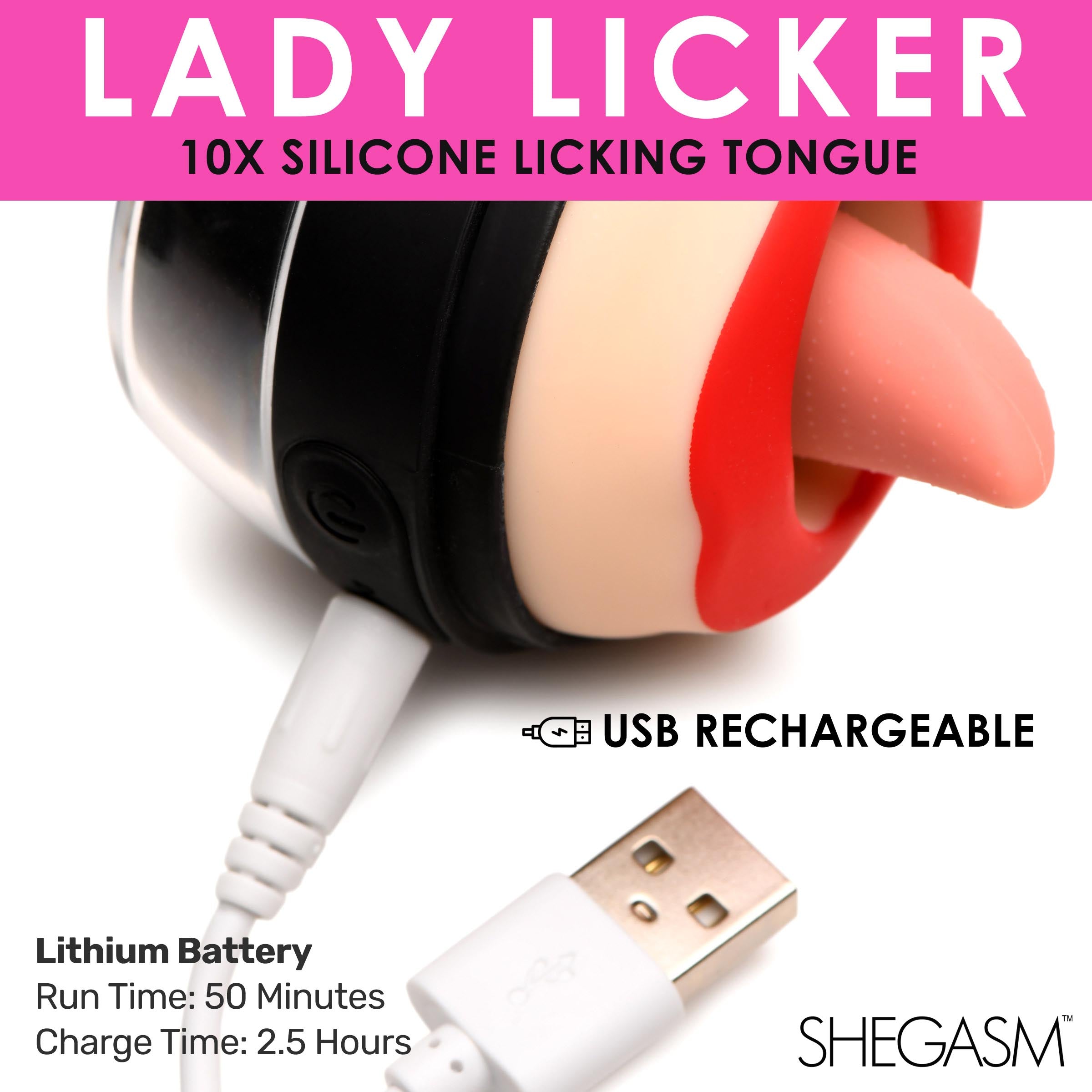 Woman demonstrating the grip of the Lady Licker Clitoral Stimulator