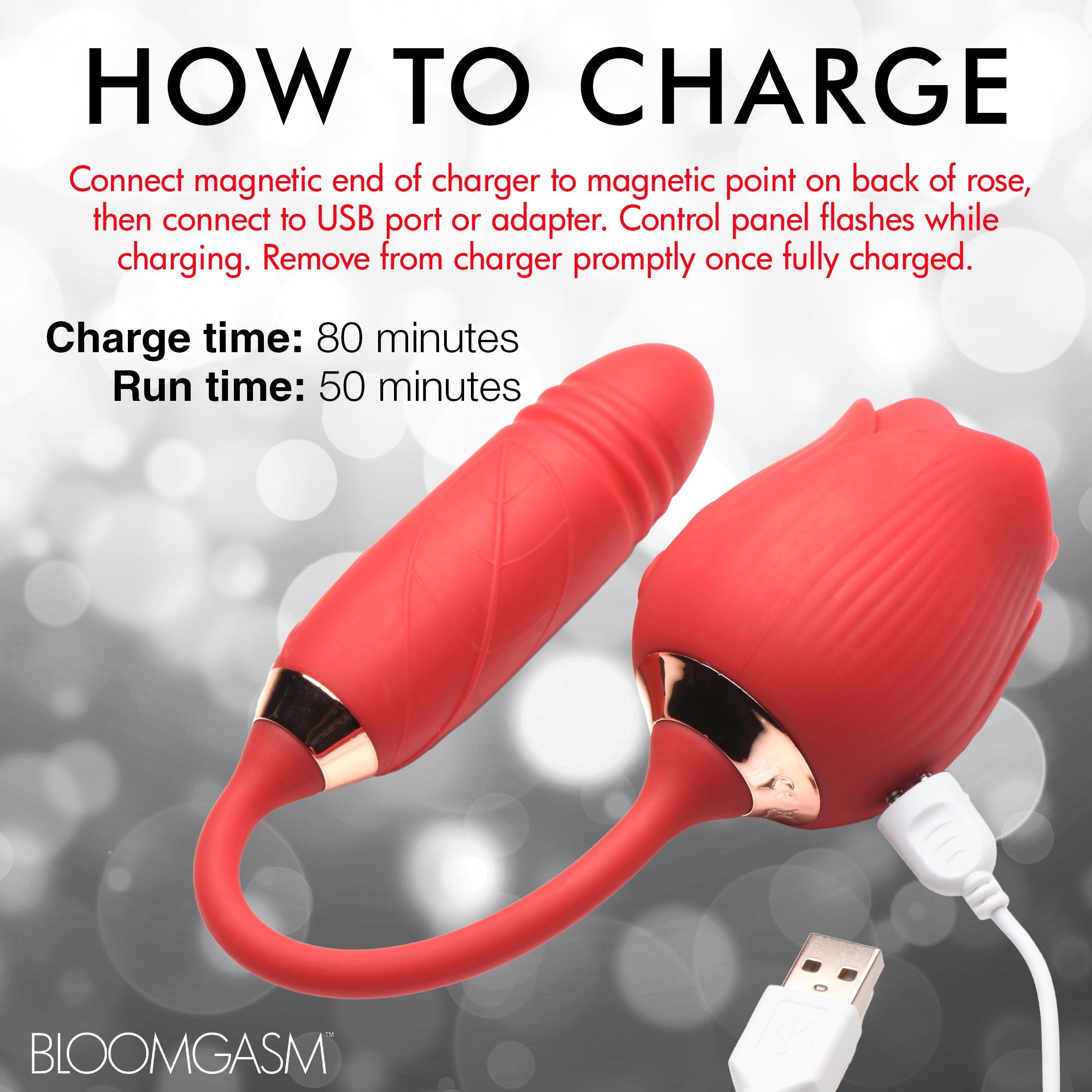 Guide to charging the Romping Rose vibrator