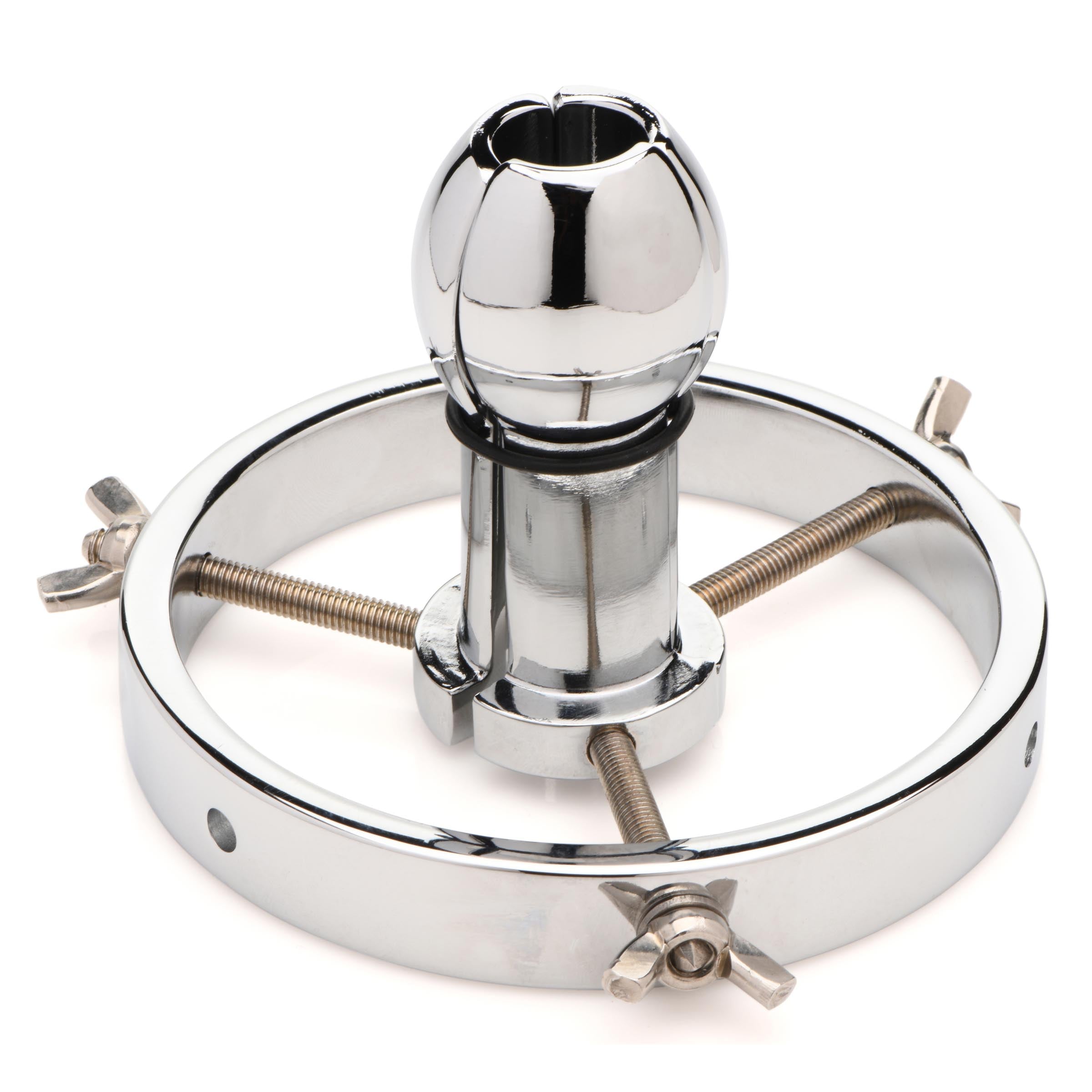 Stainless steel anal explorer with a spherical detail on top