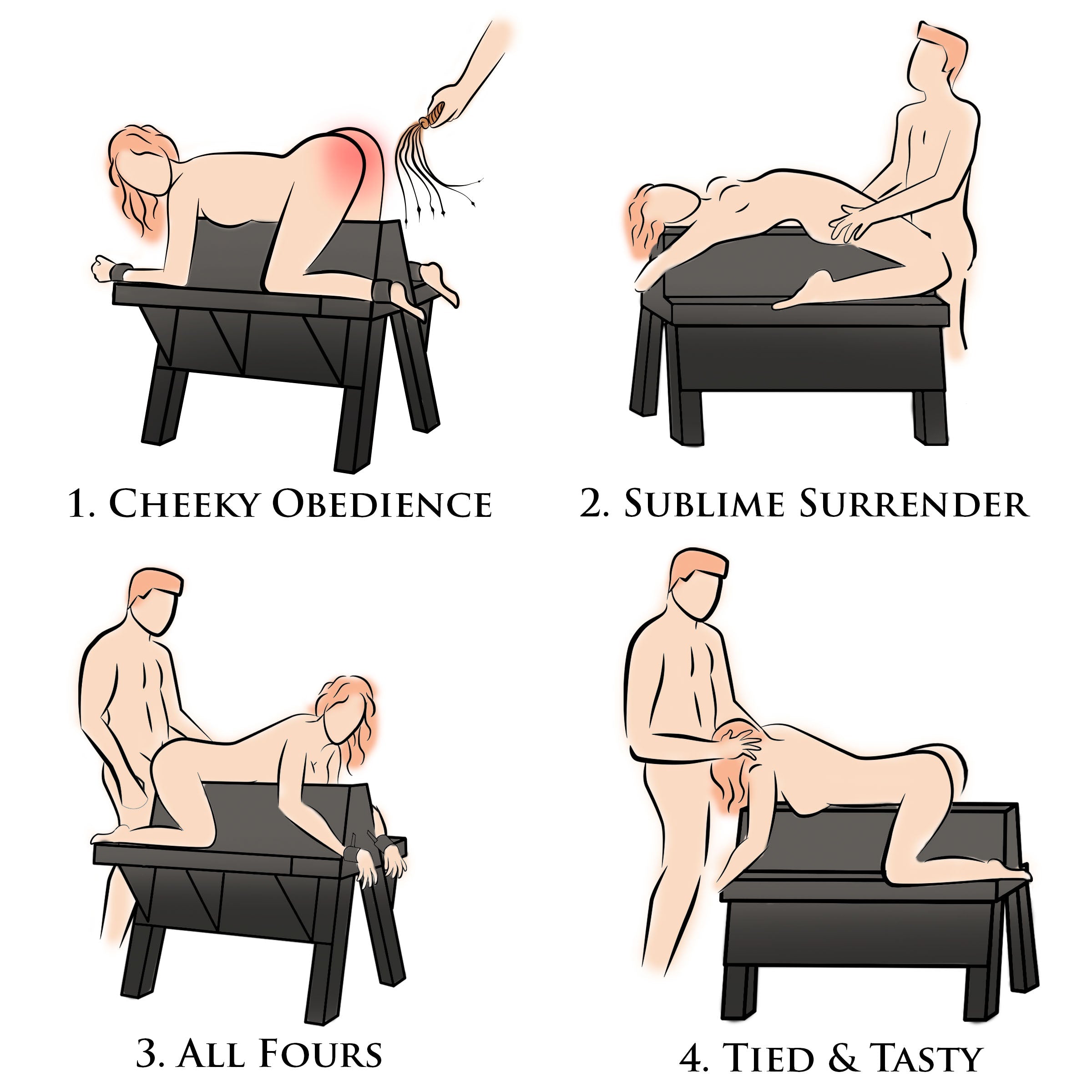 Instructional image of the proper setup for the Bareback Submission Horse