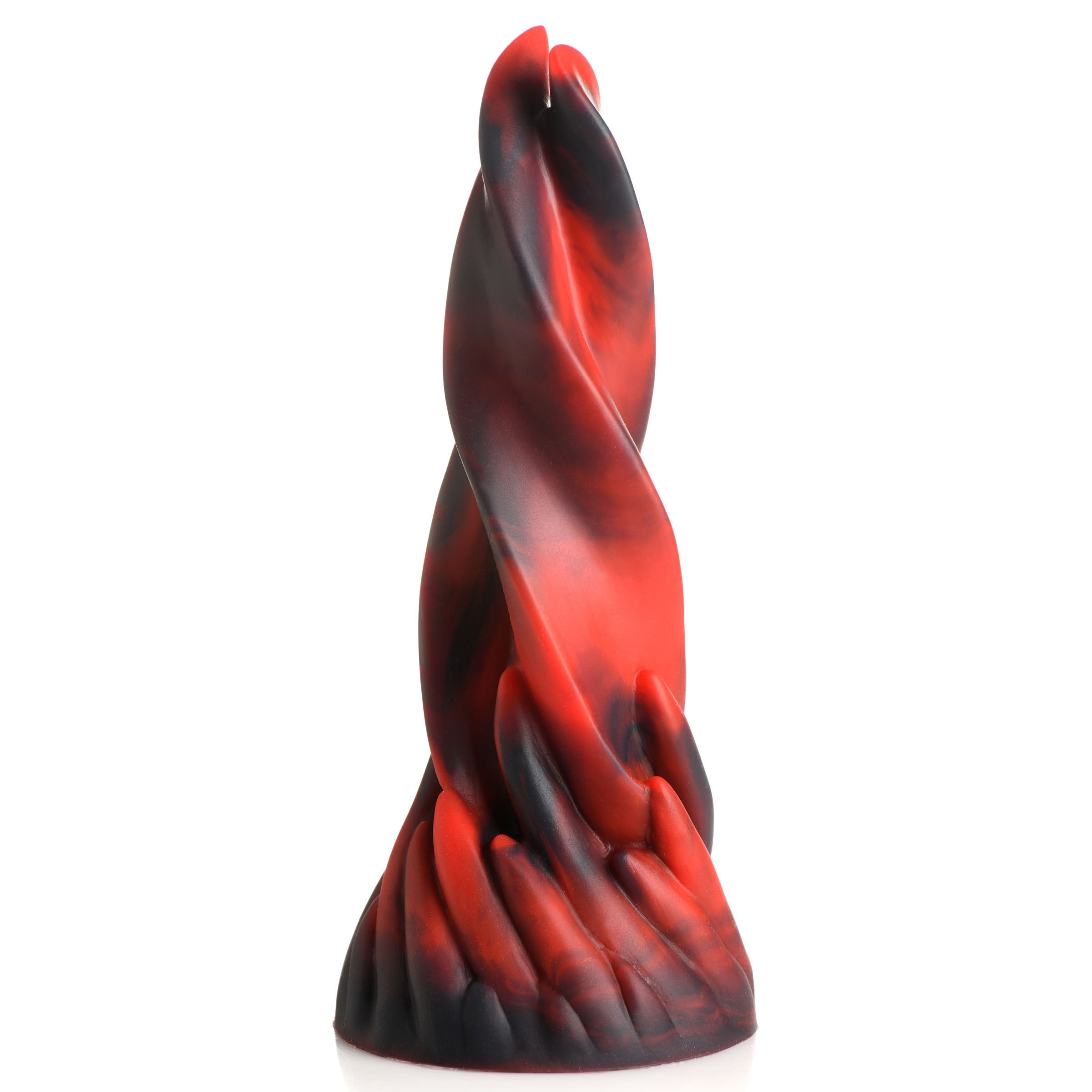 Hell Kiss Twisted Tongues Silicone Dildo in red and black colors