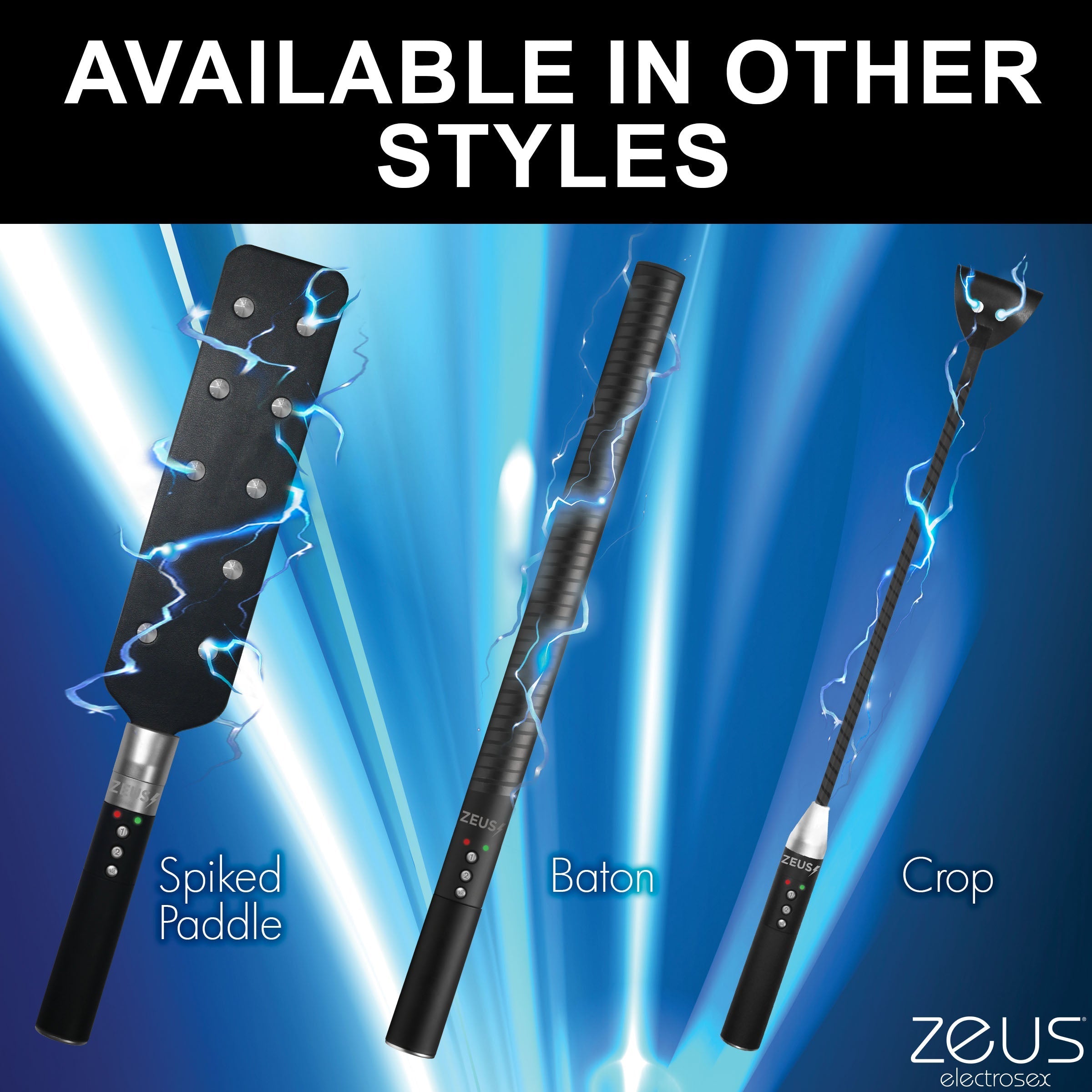 Various models of the Zeus E-stim Crop collection