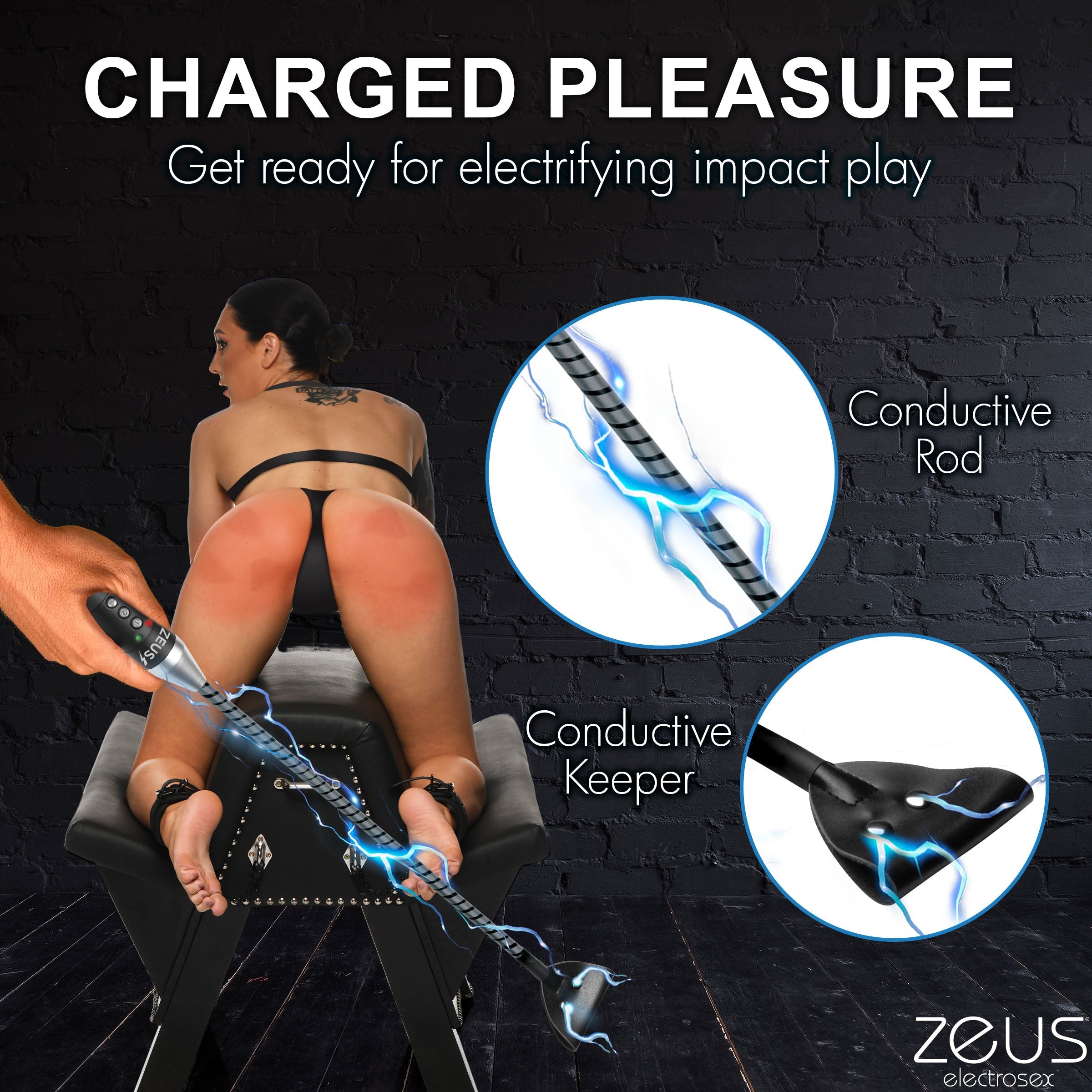 E-stim Crop in use for electric body stimulation therapy