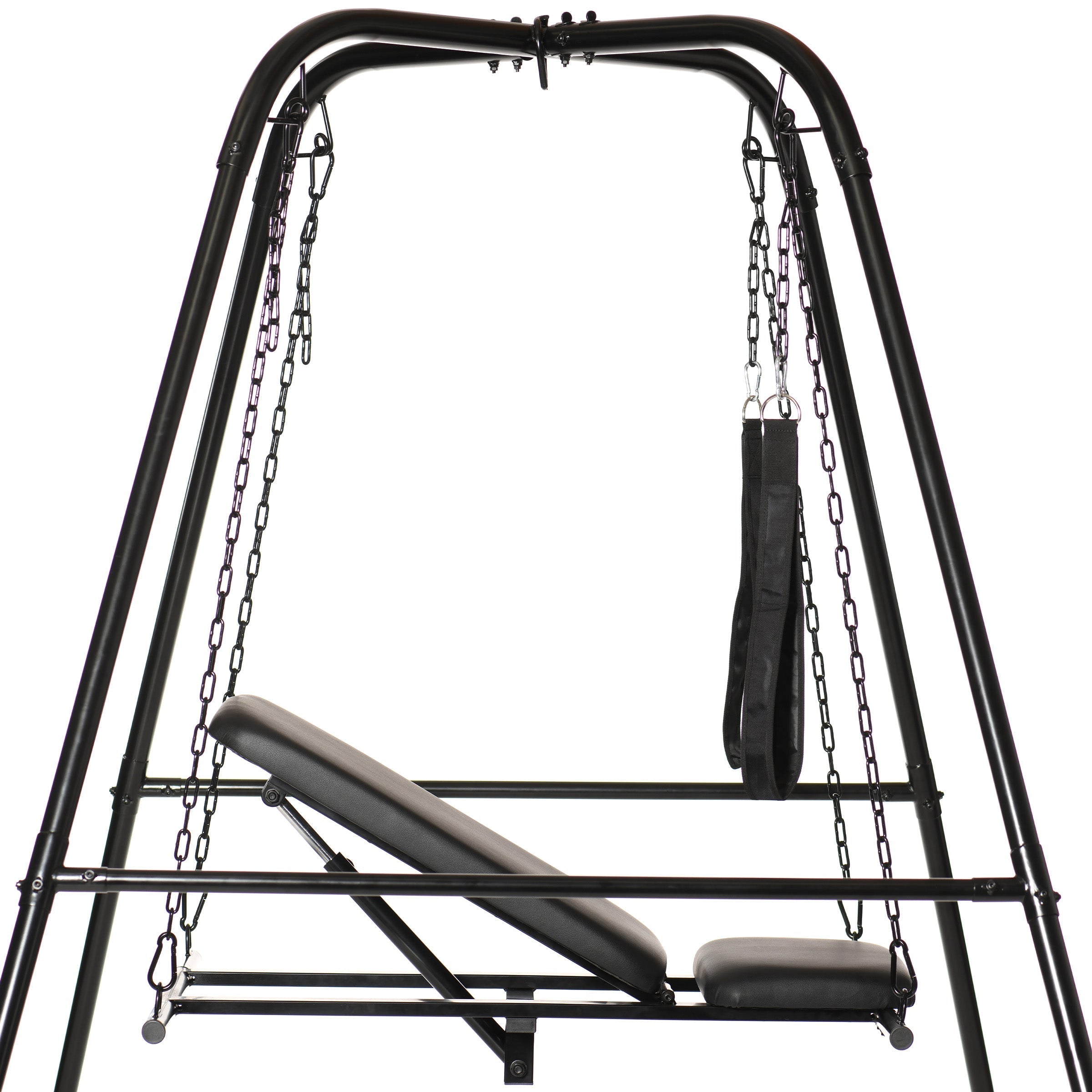 The Throne Adjustable Sex Swing showcased with its supportive seat and chains