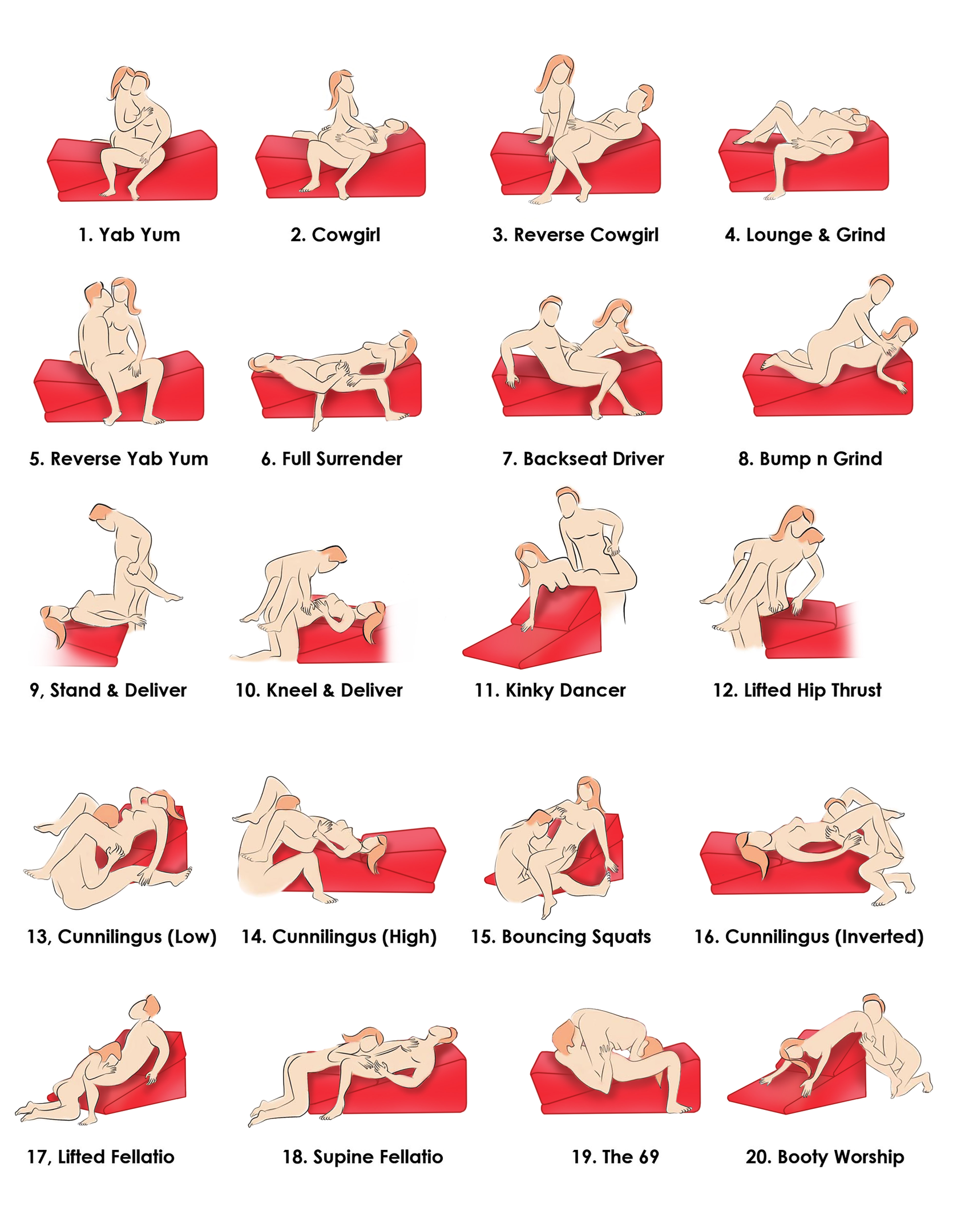 Illustrative guide for the Love Cushion Set with suggested uses