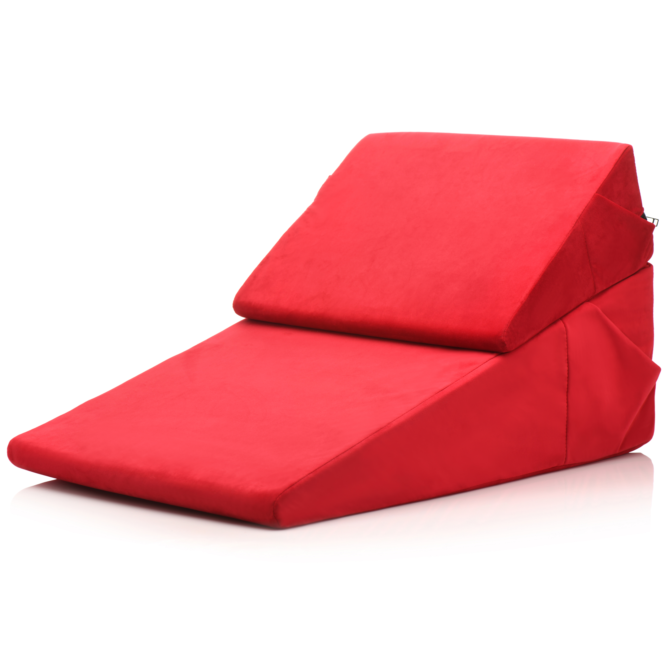 Stylish 'Love Cushion Set' arranged on a modern red sofa