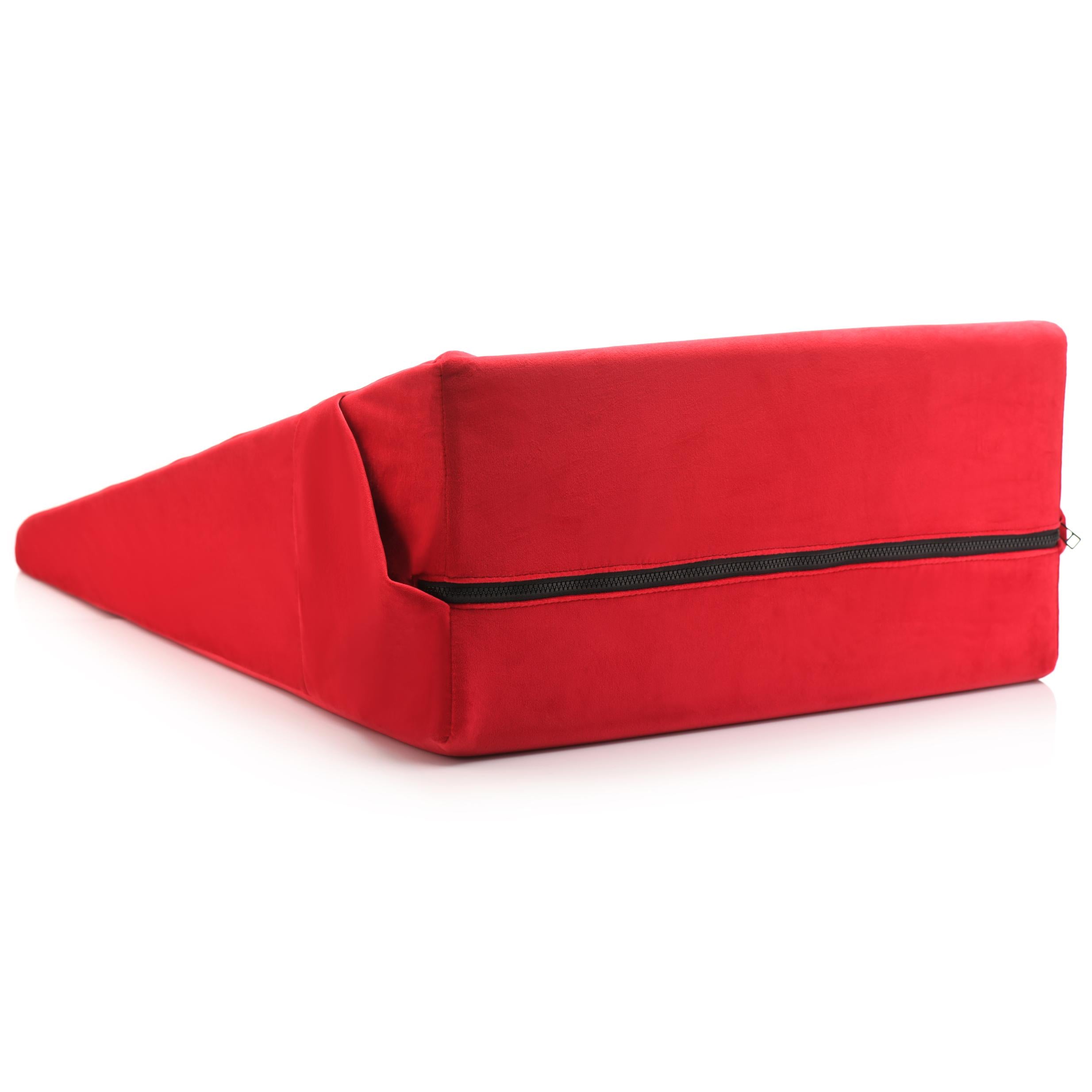 Red carry bag for the XL Love Cushion with a zipper closure