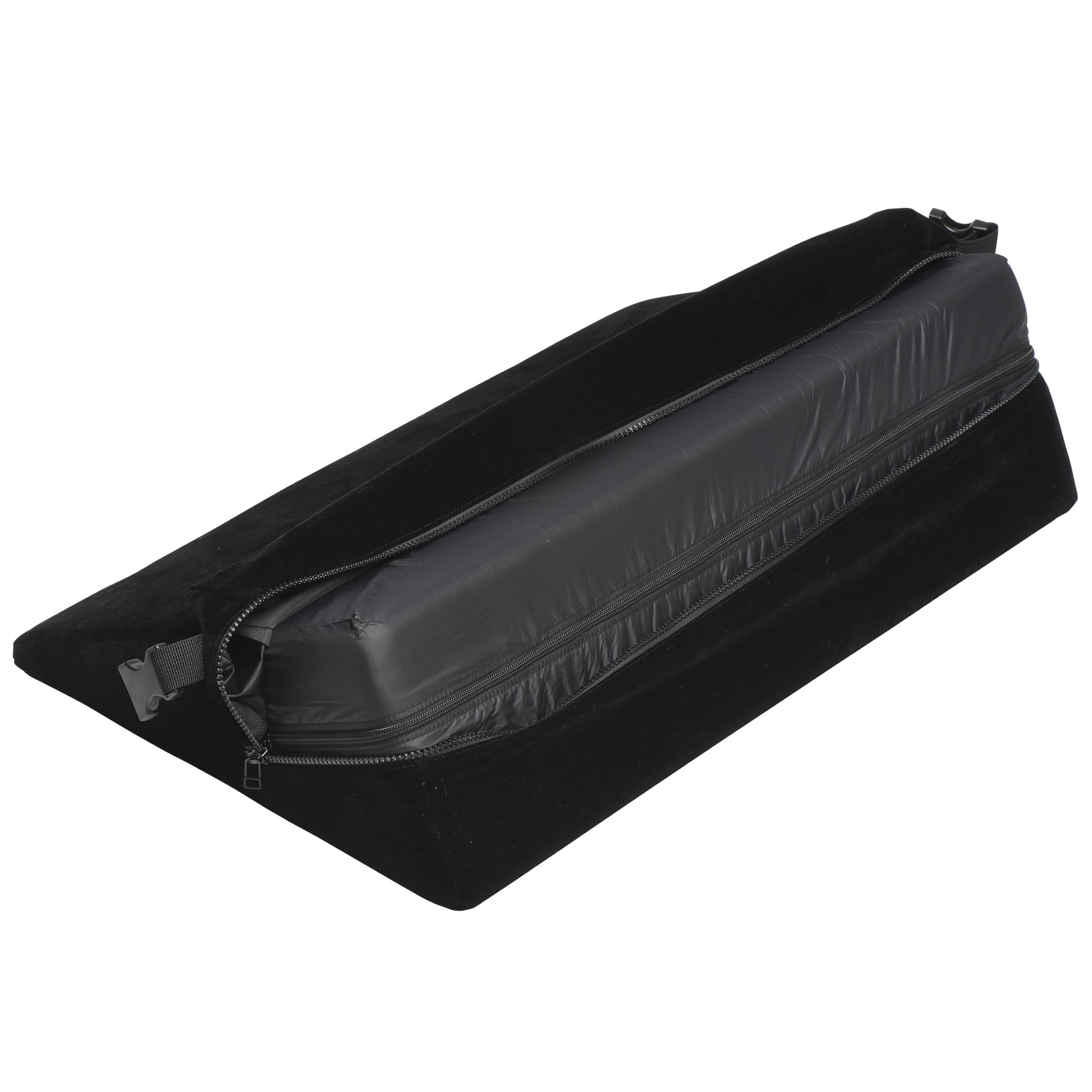 Zippered black carry case for bondage cushion