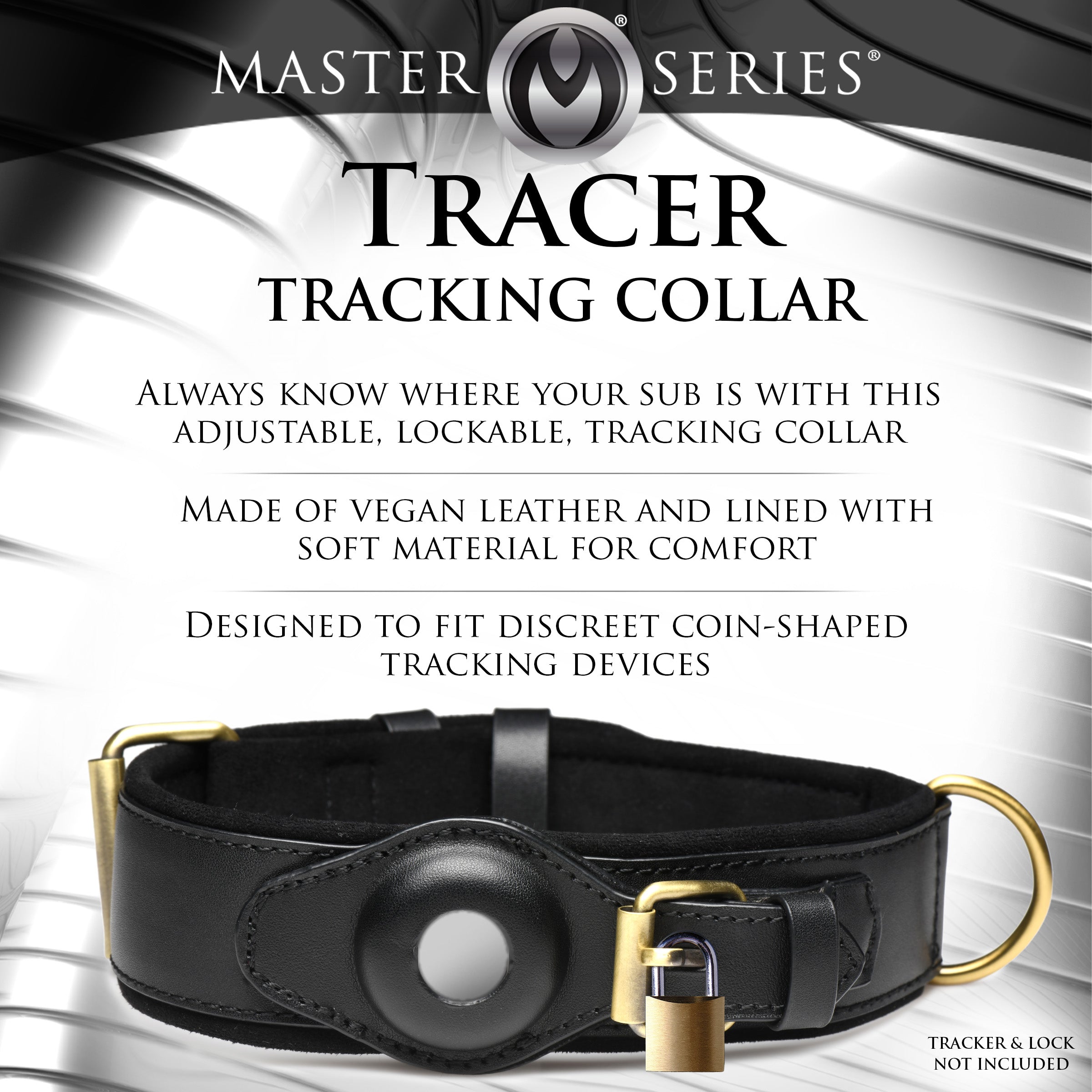 Tracer Tracking Collar in black, highlighting the product design