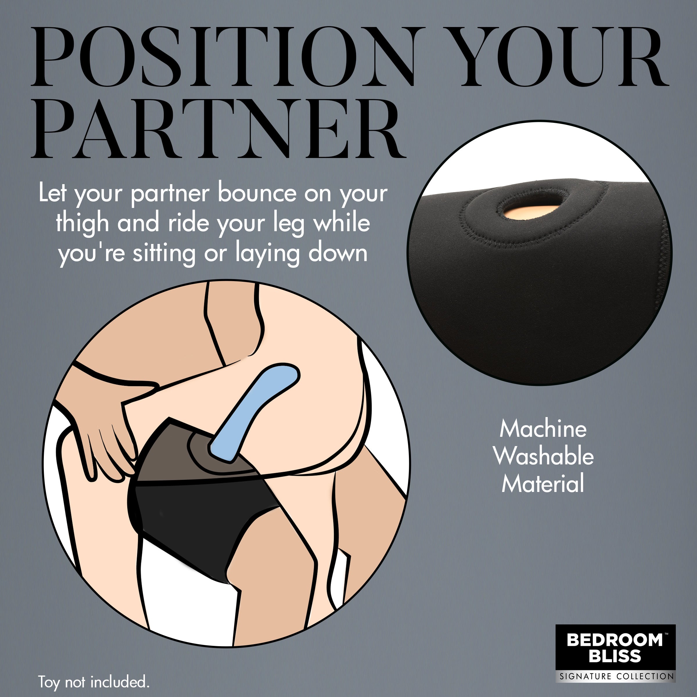 Instruction manual for the Lover's Thigh Harness with positioning tips