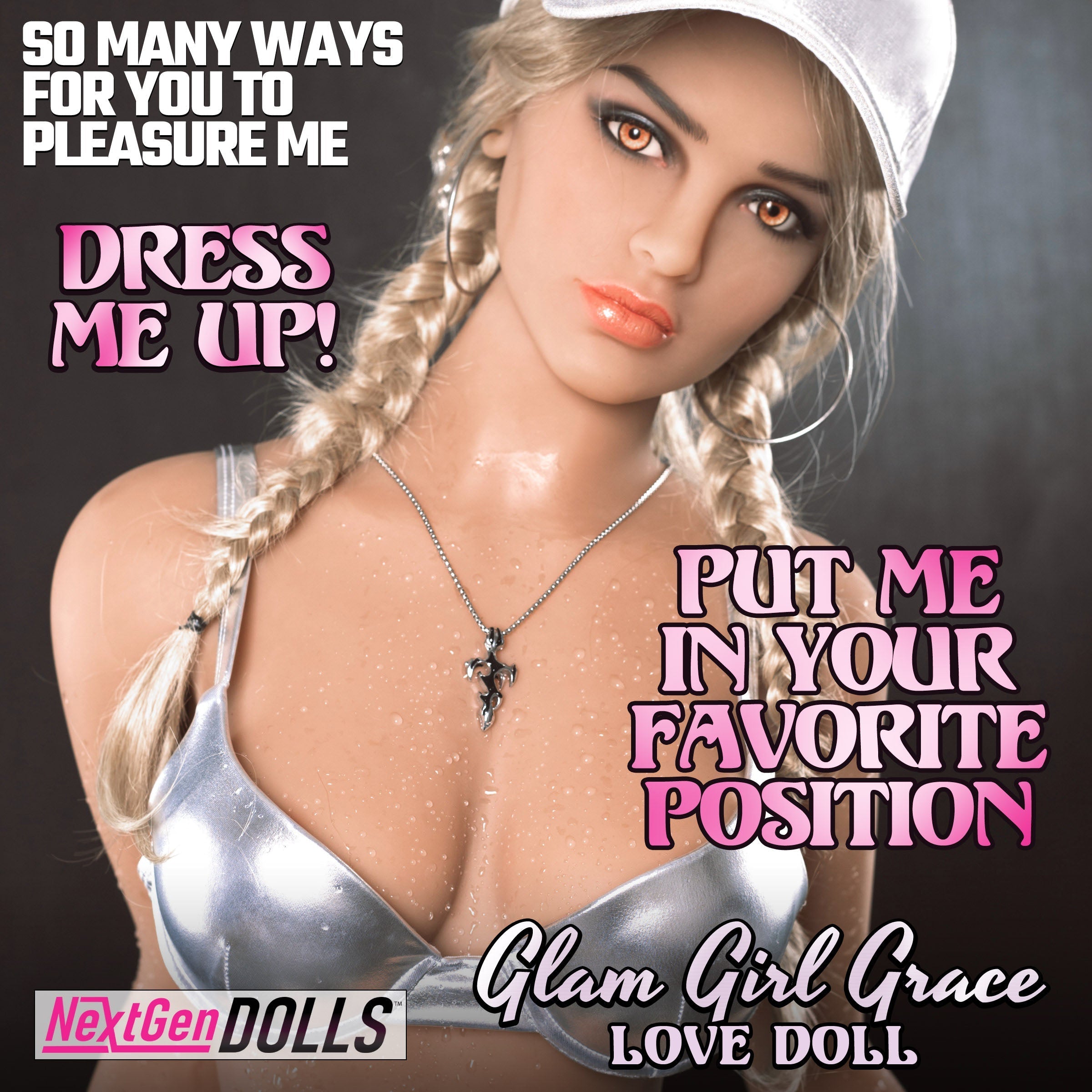 Grace doll wearing a chic white hat and coordinating bikini top