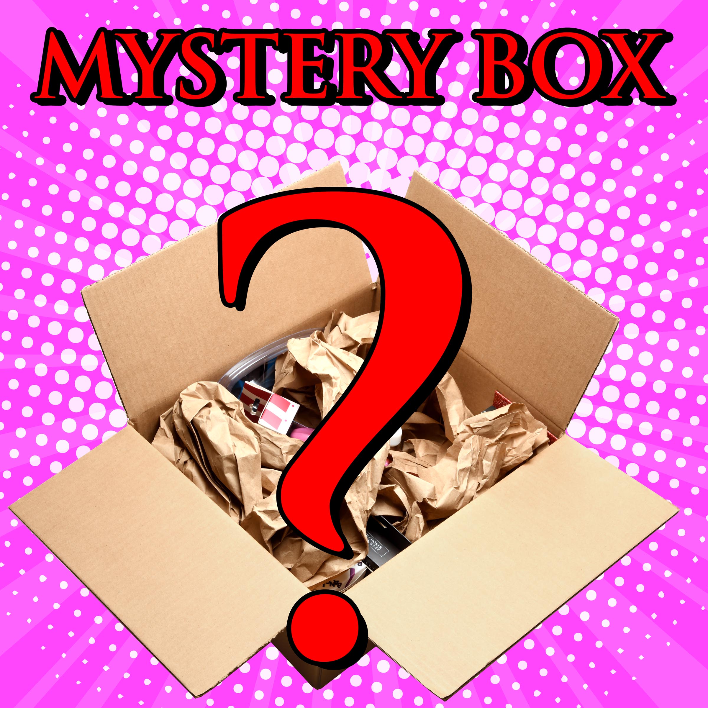 Graphic image representing a female sex toy mystery box