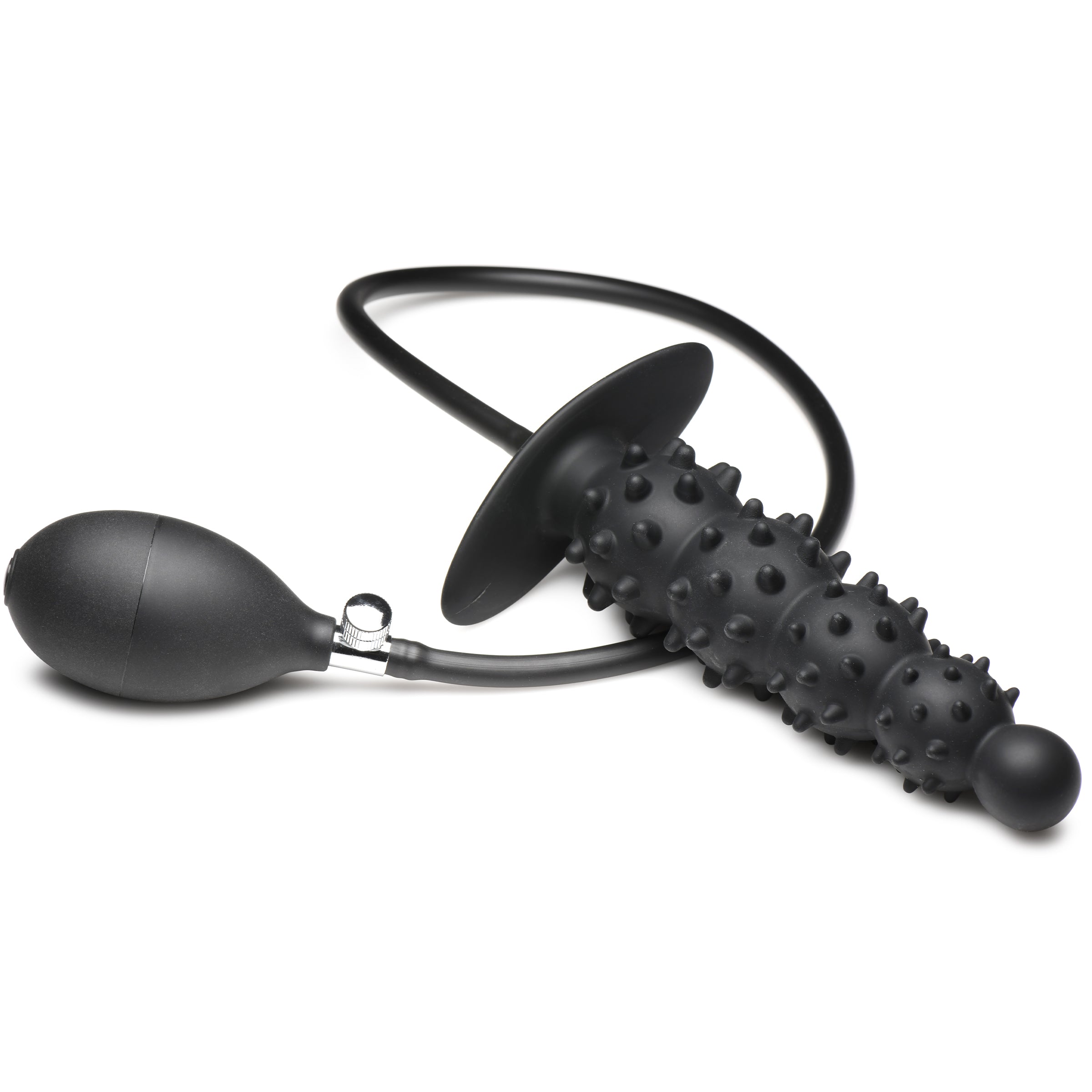 Inflatable silicone anal plug with nubbed texture by Ass Puffer