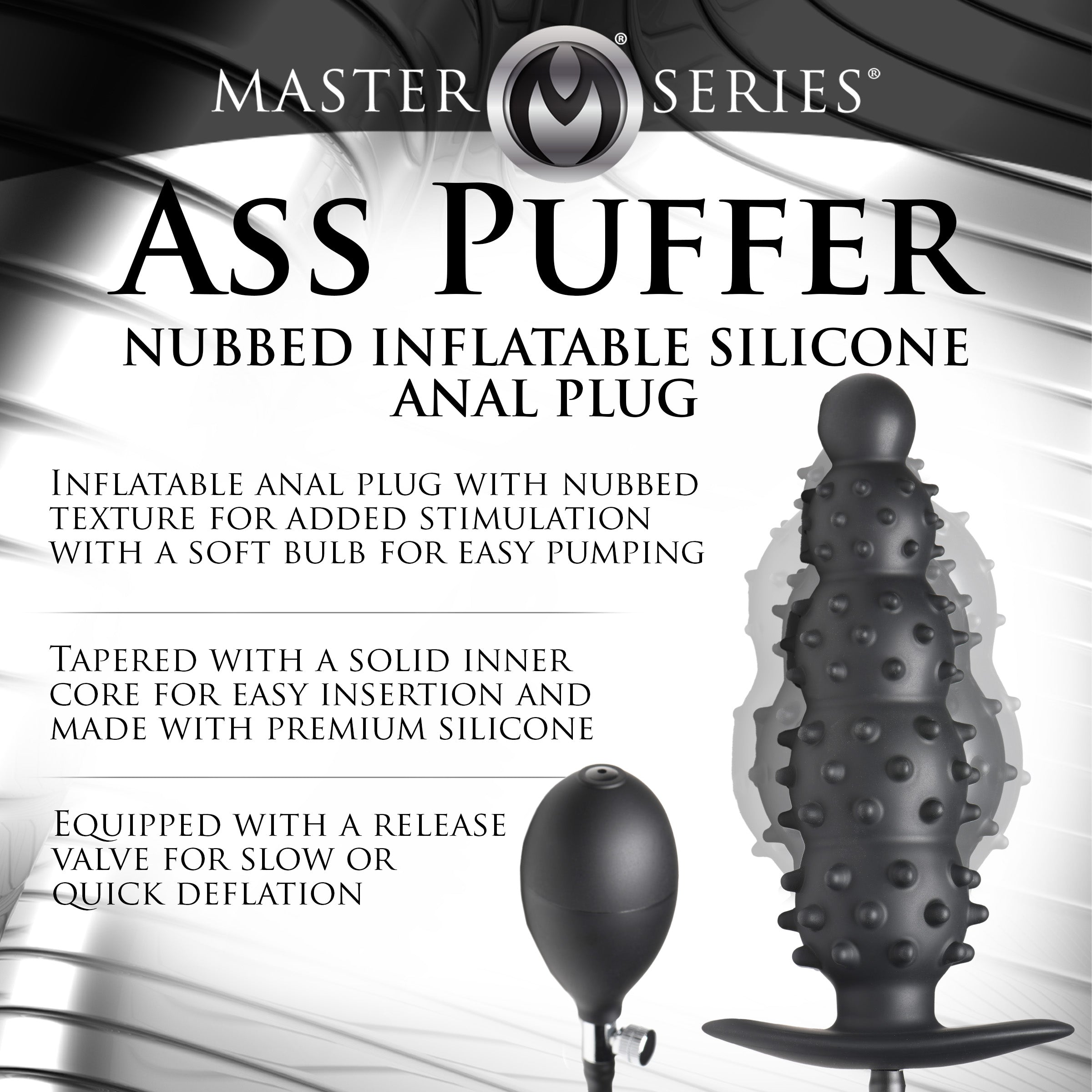 Master Series Ass Puffer inflatable silicone anal plug product shot