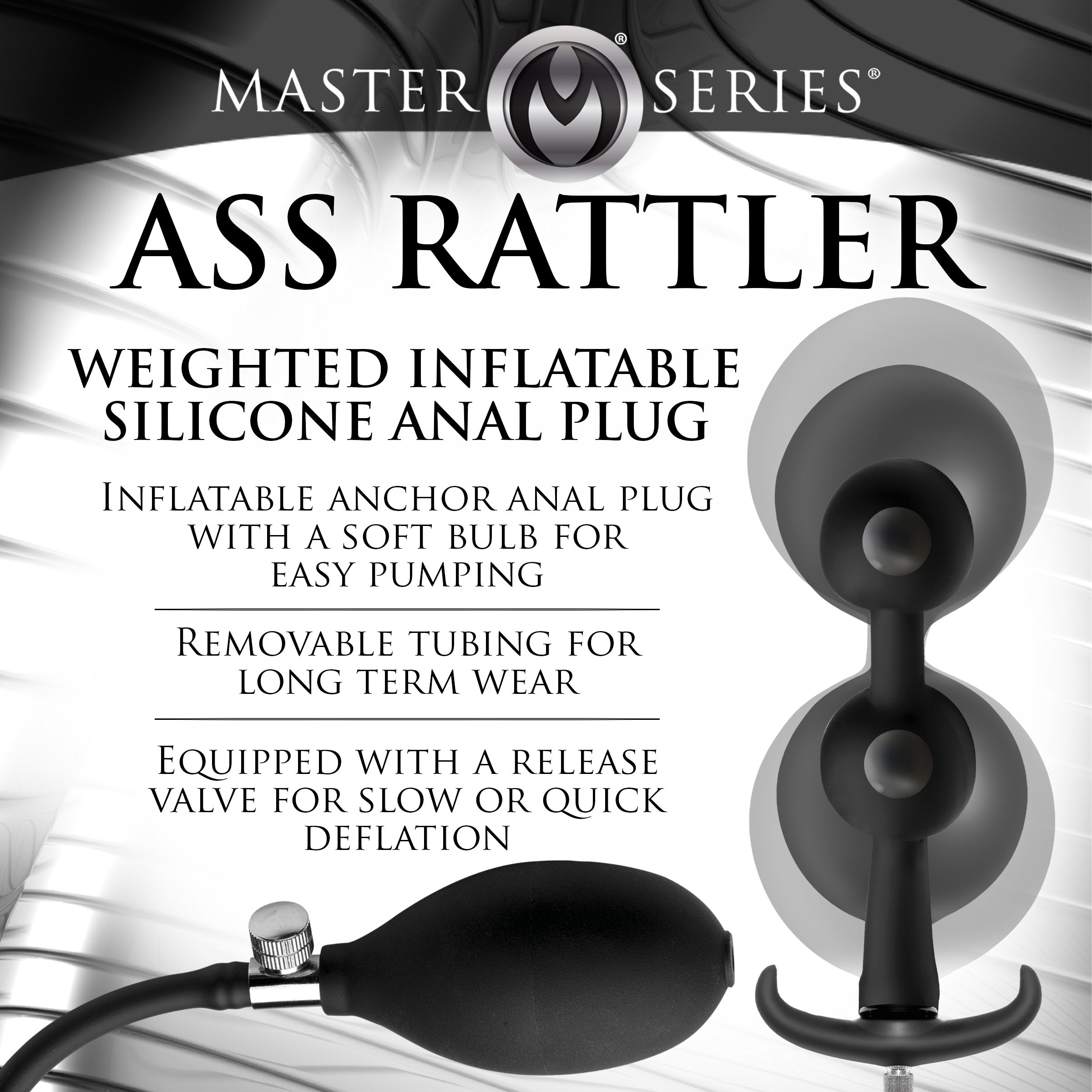 Master Series Ass Rattler silicone anal plug product image