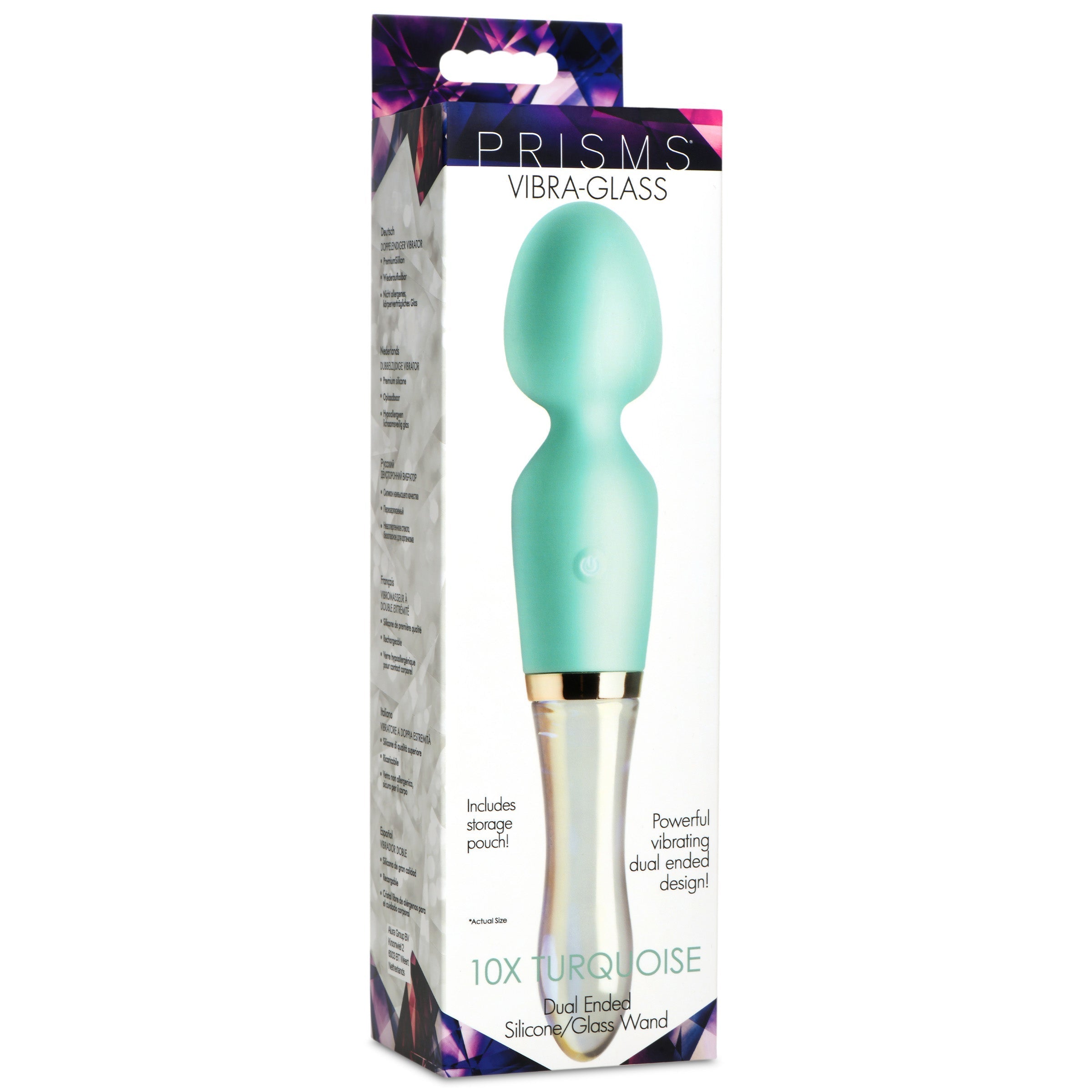 10x Turquoise Silicone Wand with its product packaging